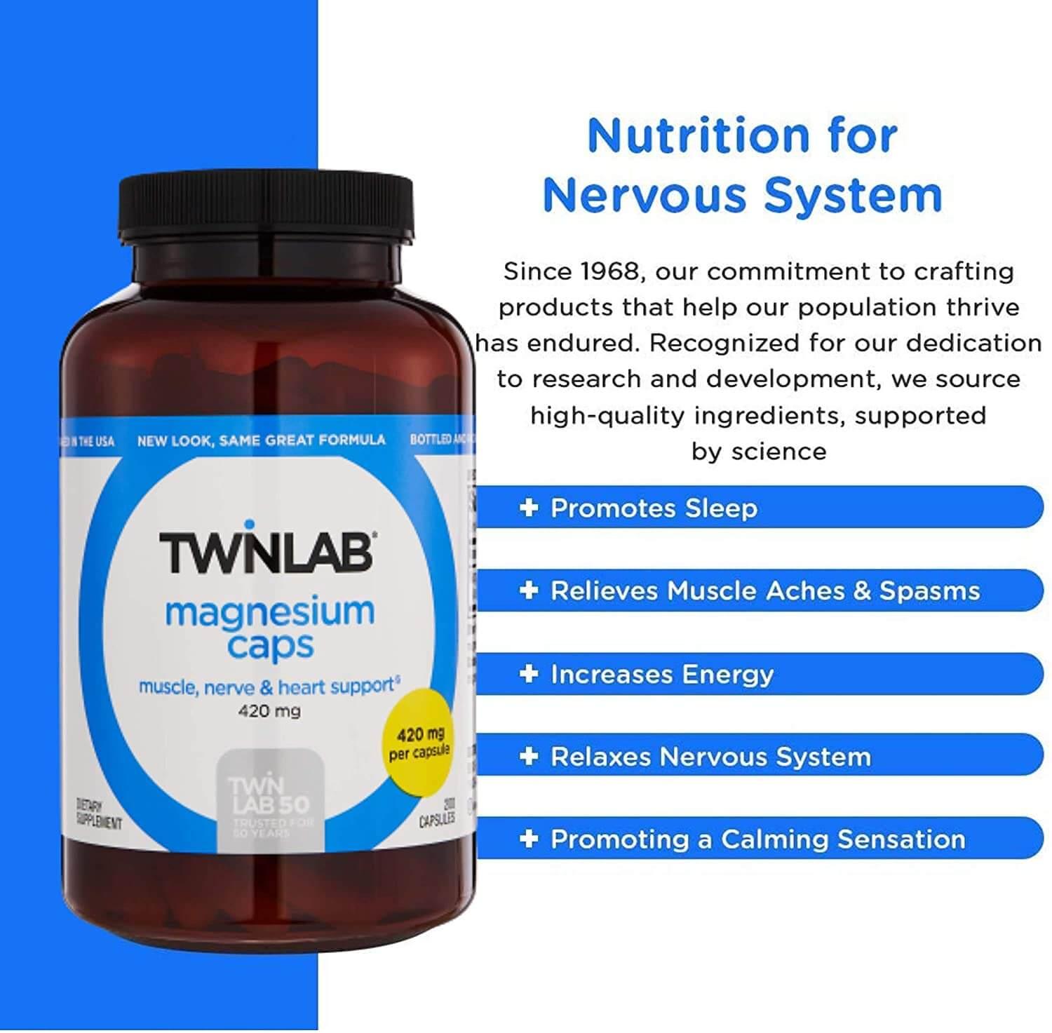 Twinlab MagnesiumHigh Absorption 420 mg 200 Capsules