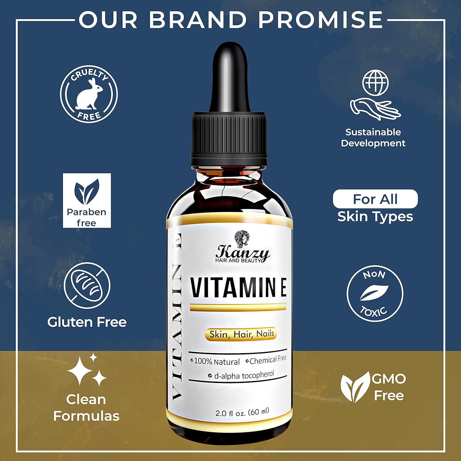 Kanzy Vitamin E Oil For Face & Skin 60ml - 100% Natural, Plant, Organic - View #2