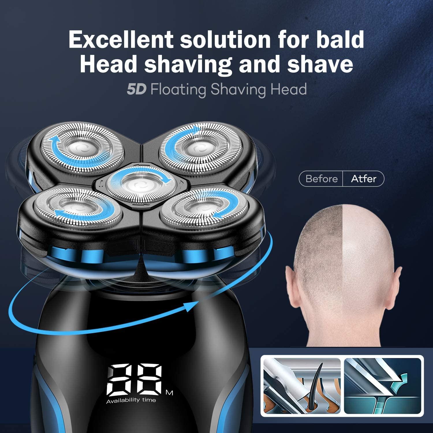 ATEEN Head Shaver, Wet & Dry Electric Razor for a Perfect Bald Look, 5D