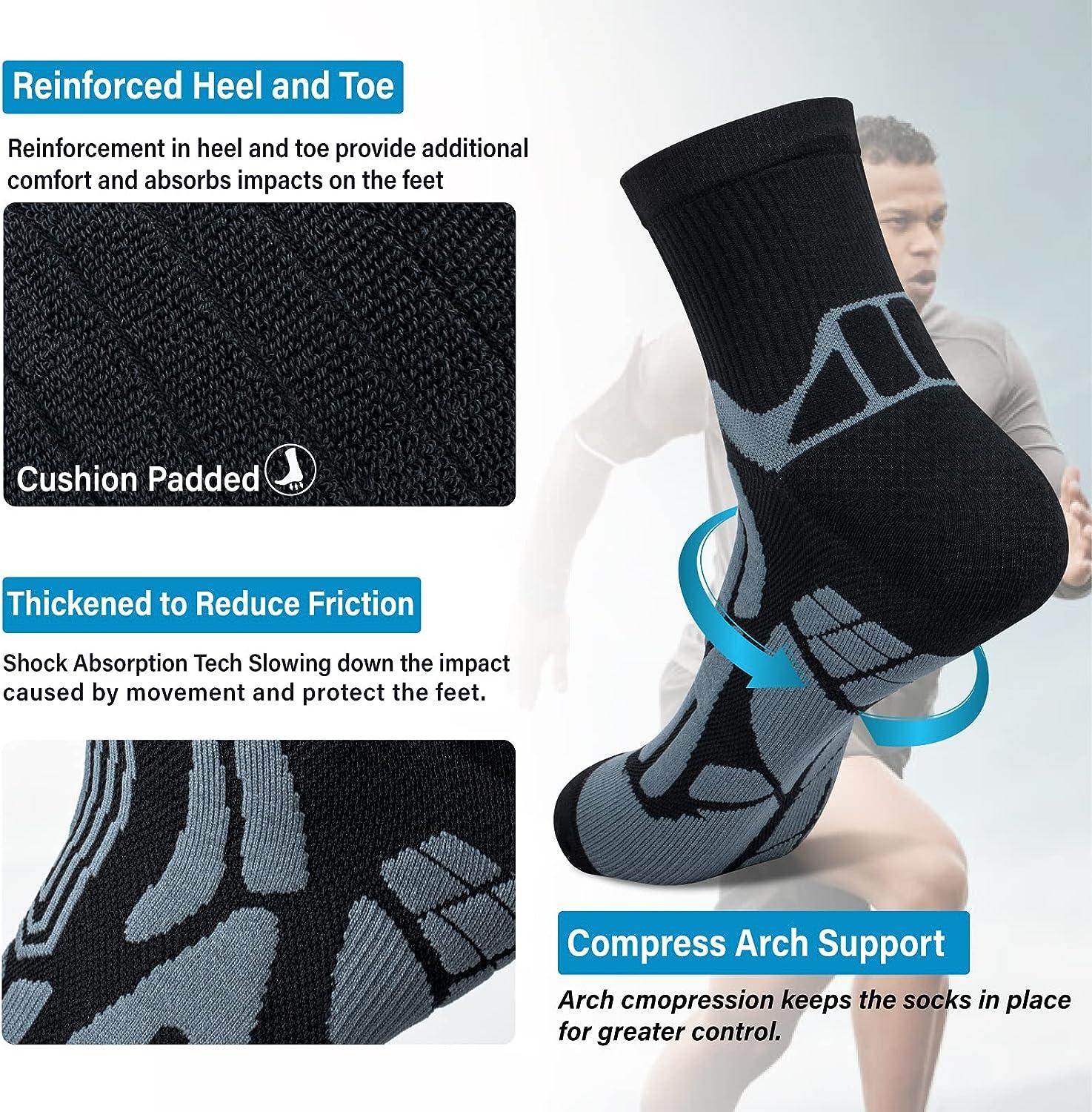 Hylaea Athletic Running Socks Cushion Padded Moisture Wicking Low