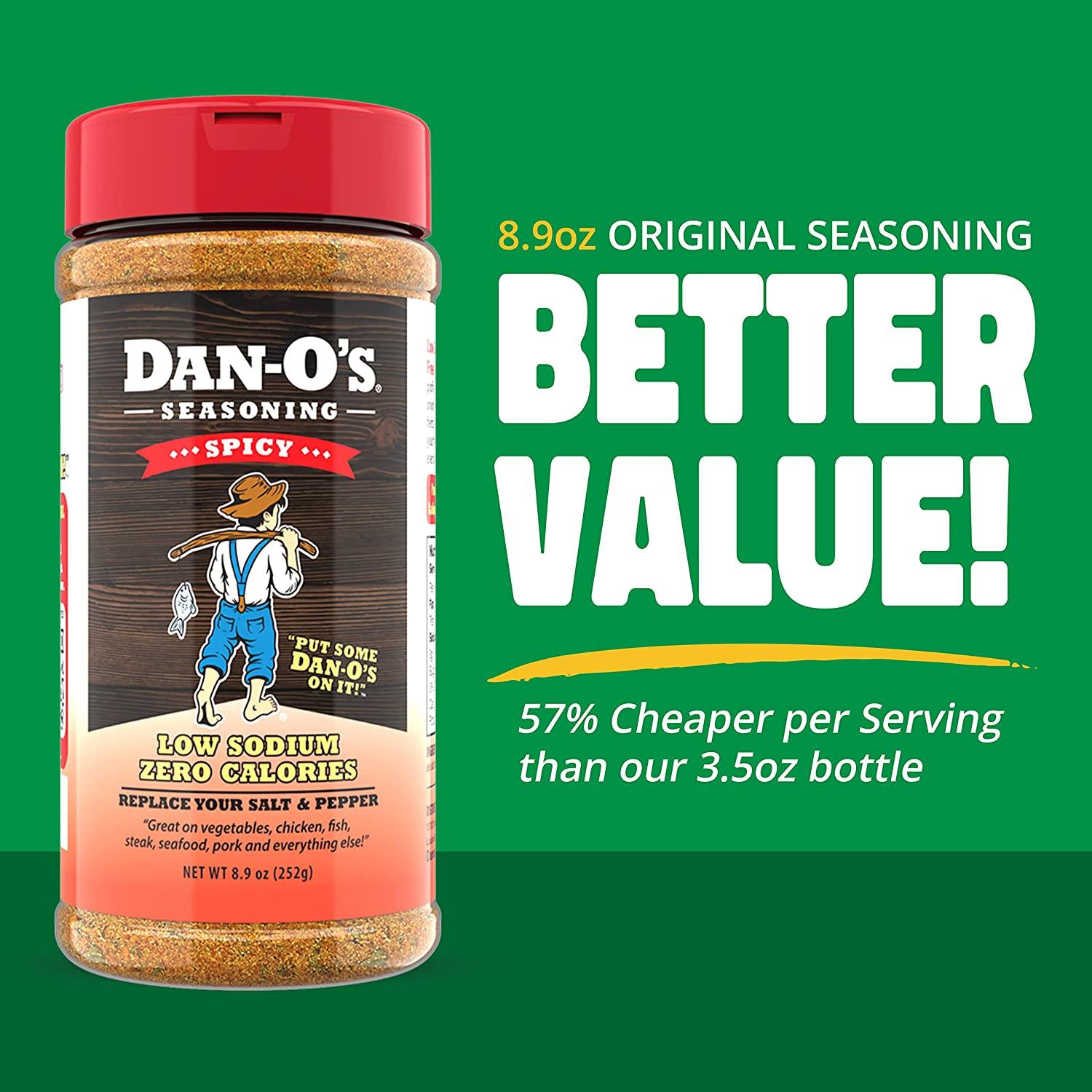 Dan-O's Seasoning Starter Pack - Original & Spicy Flavors, All Natural, Sugar Free, Keto, All Purpose Seasonings, Vegetable Seasoning, Meat  Seasoning, Low Sodium Seasoning, Cooking Spices