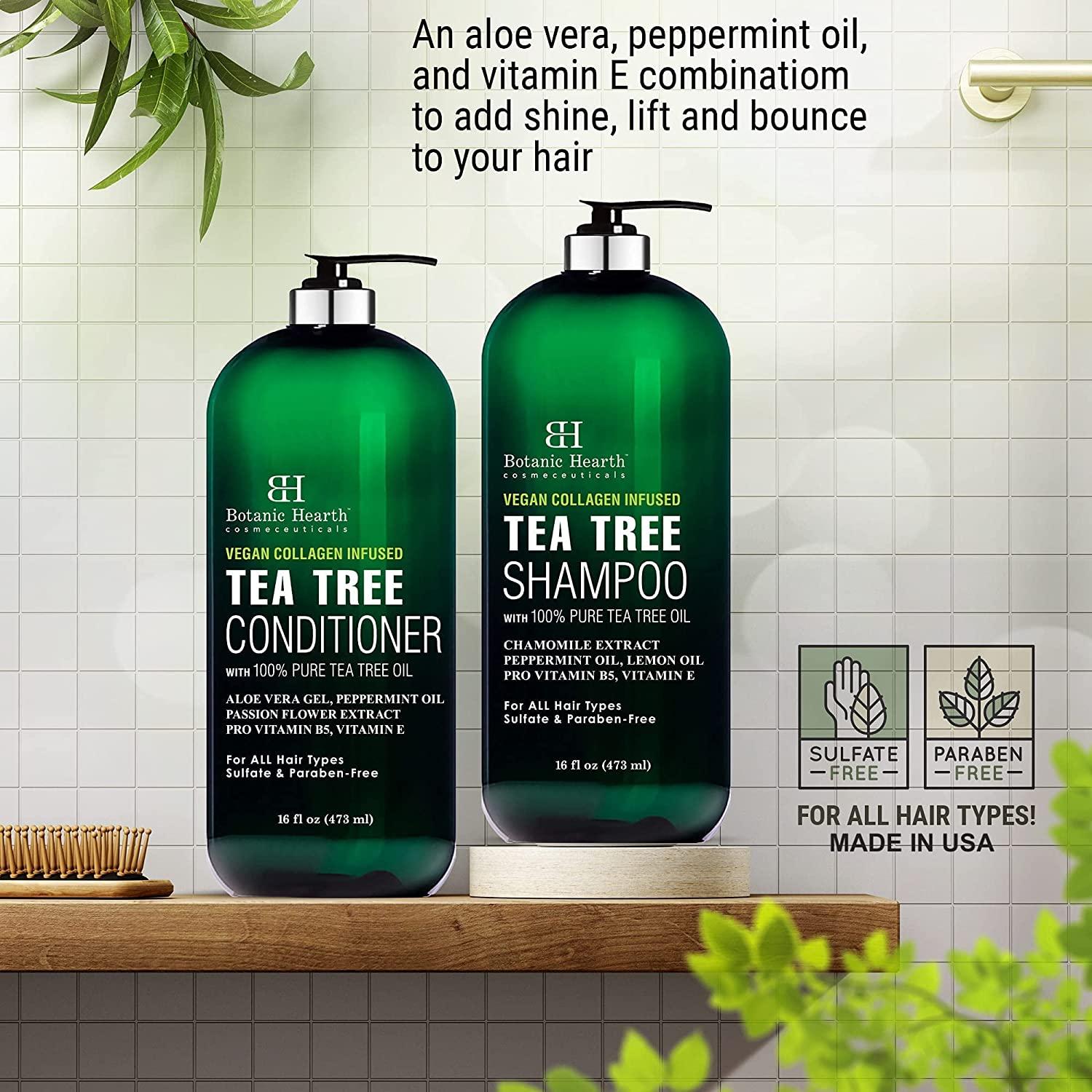 Botanic Hearth Tea Tree Shampoo and Conditioner Set - Vegan