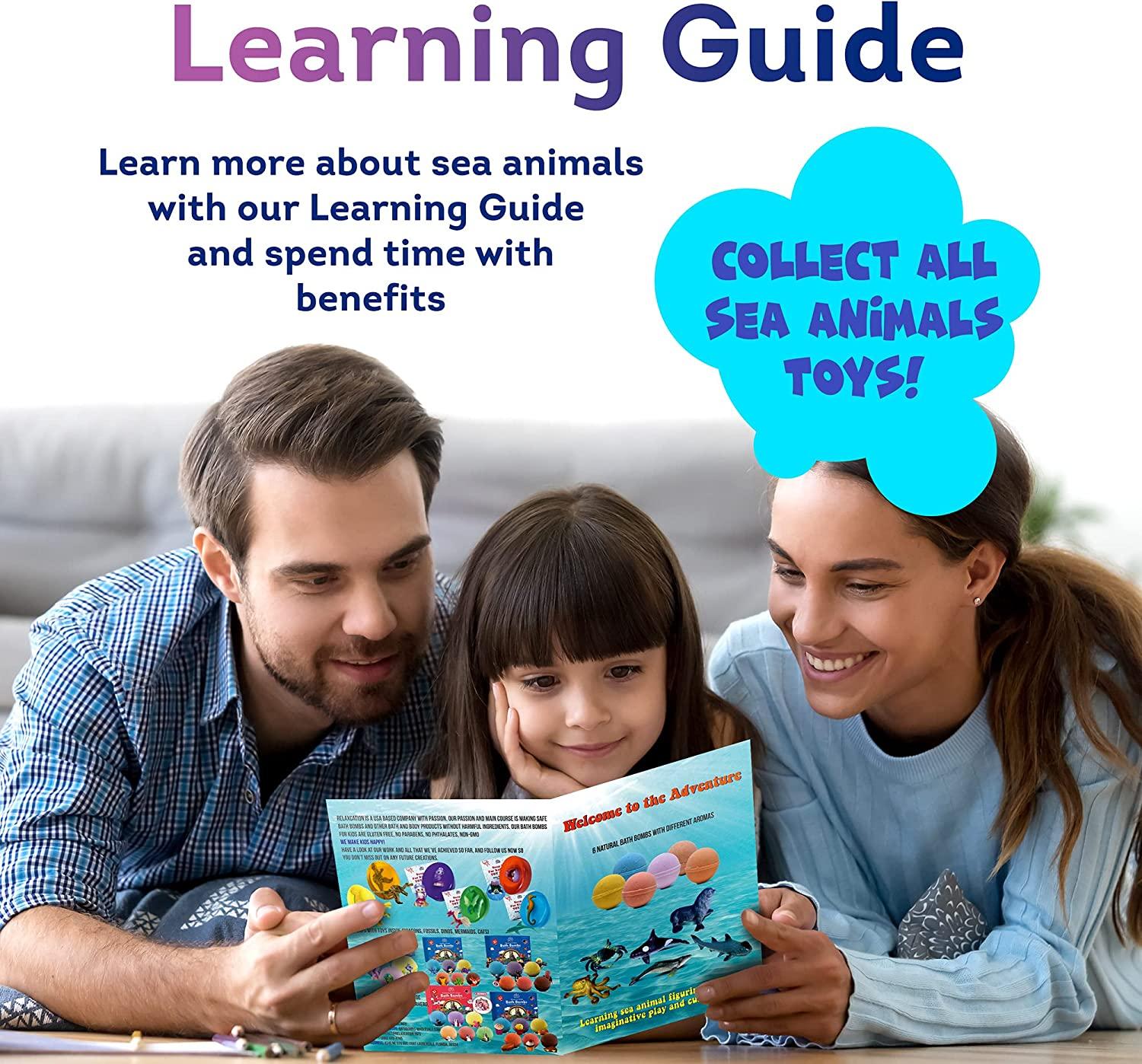 Bath Bombs for Kids with Surprise Inside SEA Animals Natural and Safe