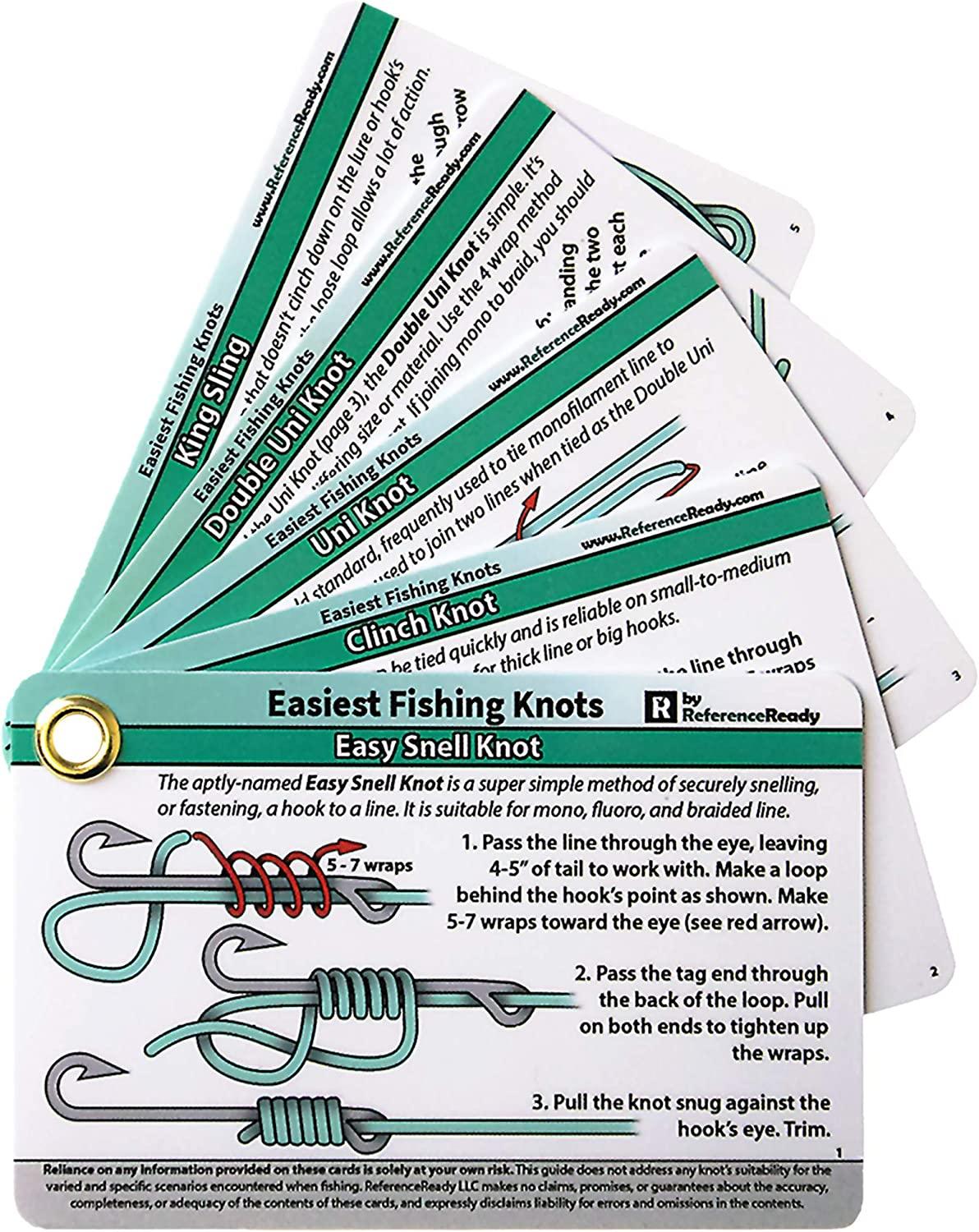 Easiest Fishing Knots - Waterproof Guide to 12 Simple Fishing Knots | How  to Tie Practical Fishing Knots & Includes Mini Carabiner | Perfect for