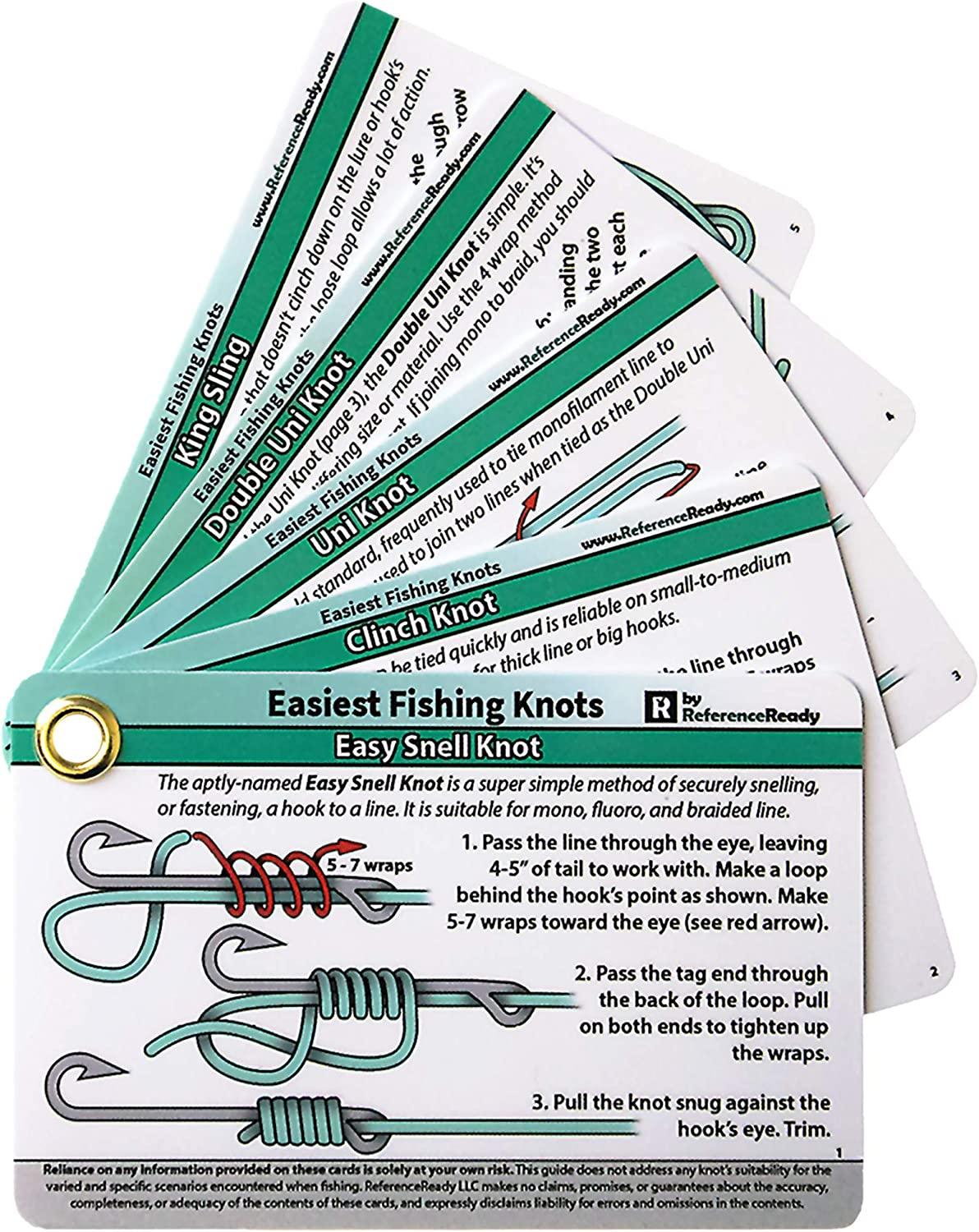 ReferenceReady Easiest Fishing Knots Waterproof Guide to 12 Simple