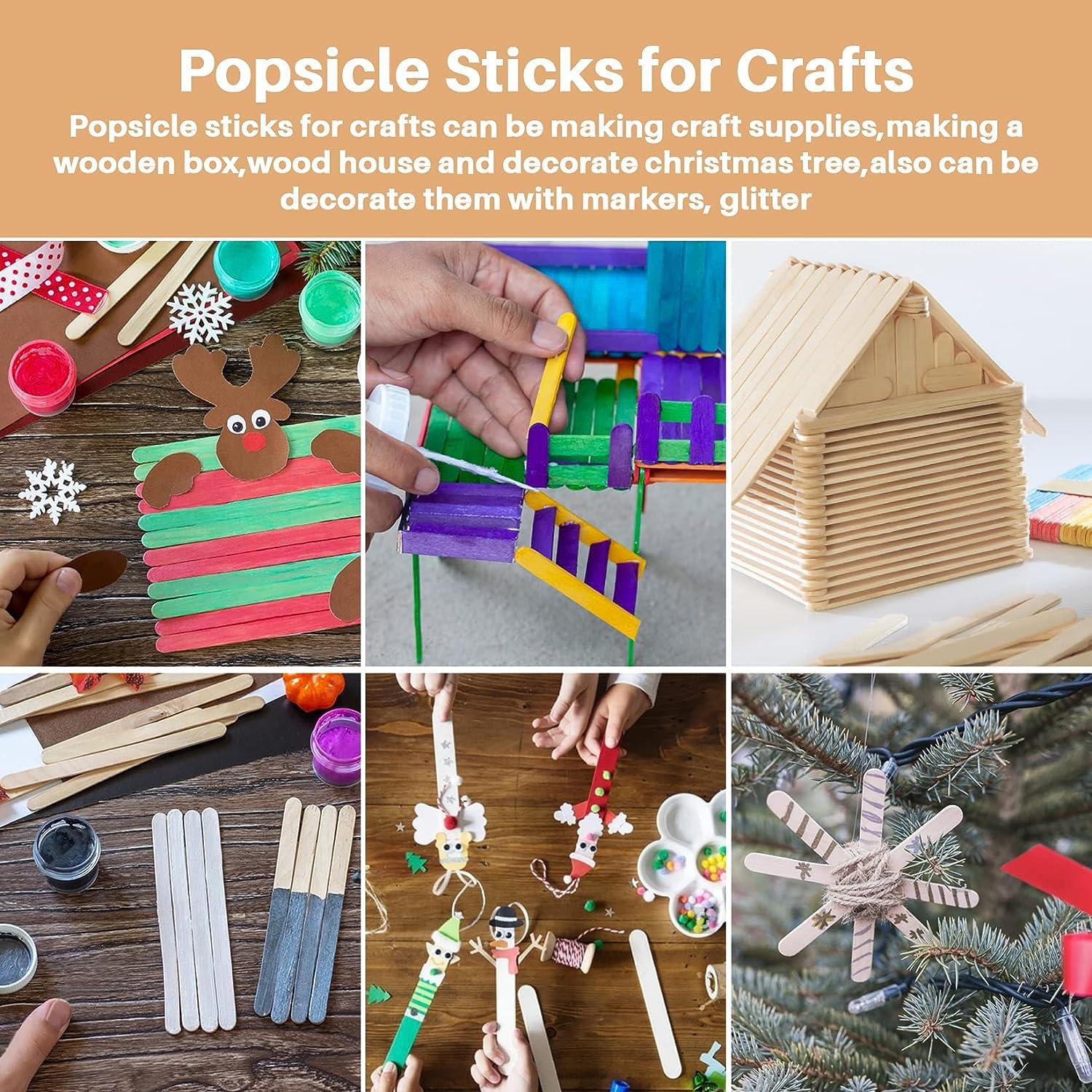 Sukh Popsicle Sticks for-Crafts - 200 PCS Craft Popsicle Sticks