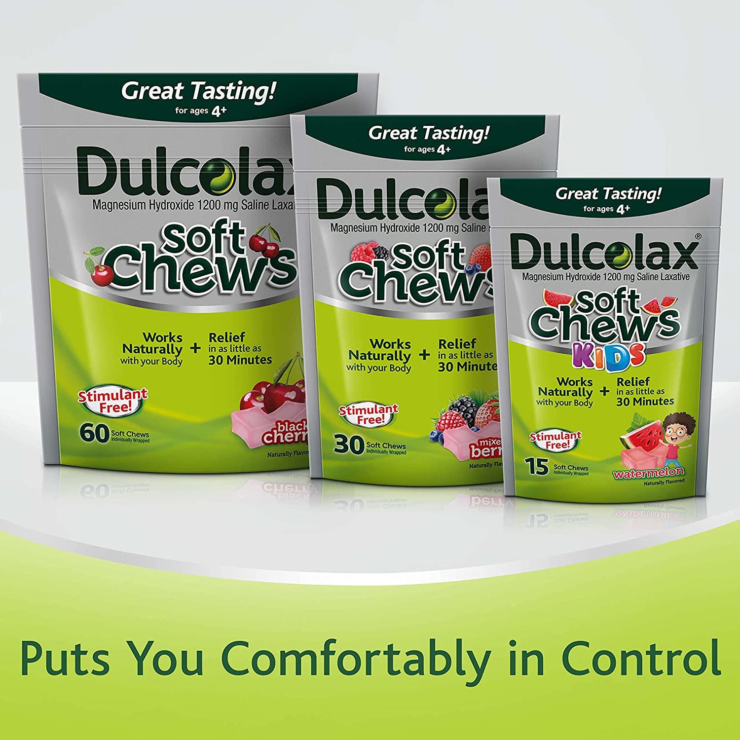 Dulcolax Kids Soft Chews Saline Laxative Watermelon Gentle Constipation