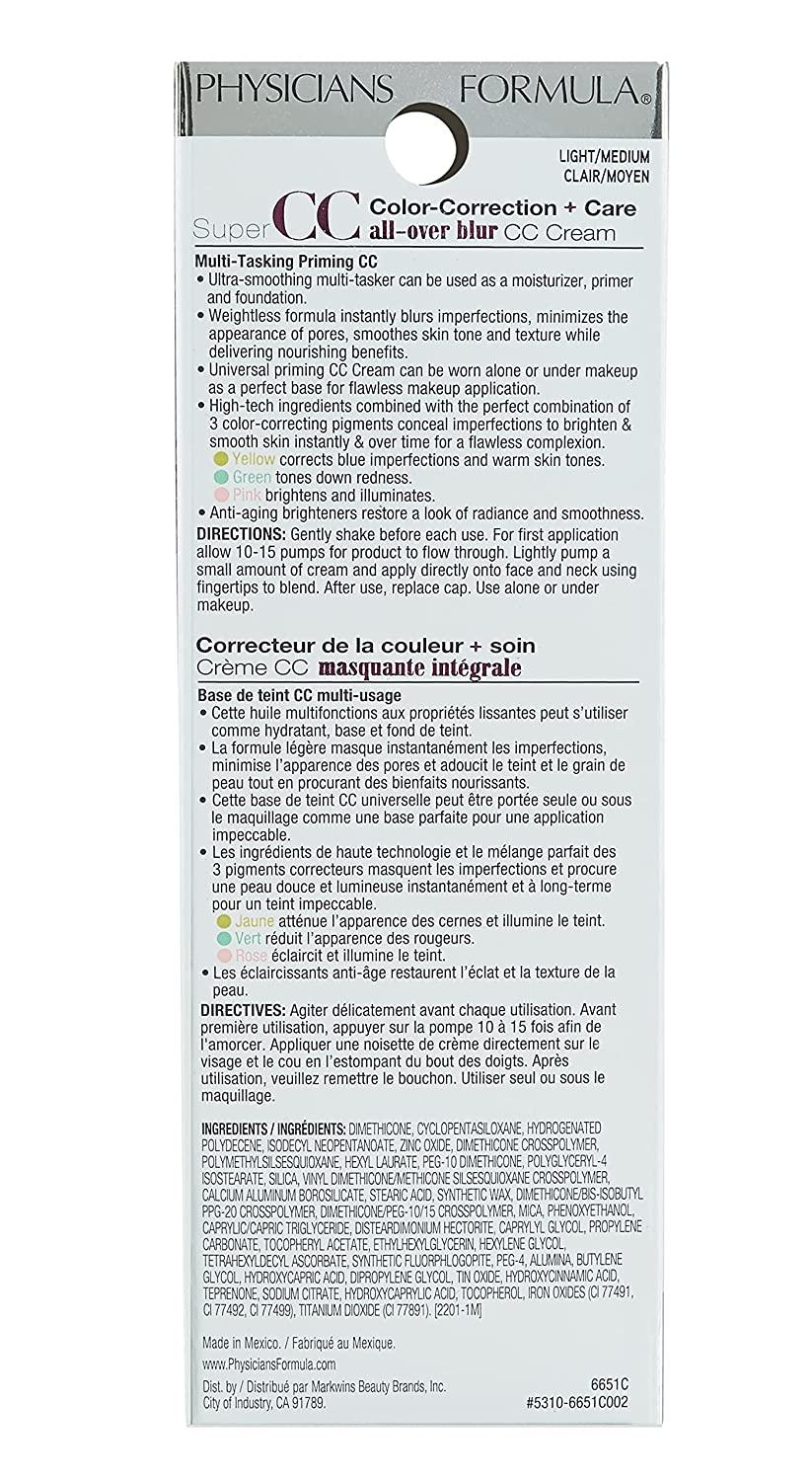 Physicians Formula Super CC Cream Foundation Light Medium SPF 30