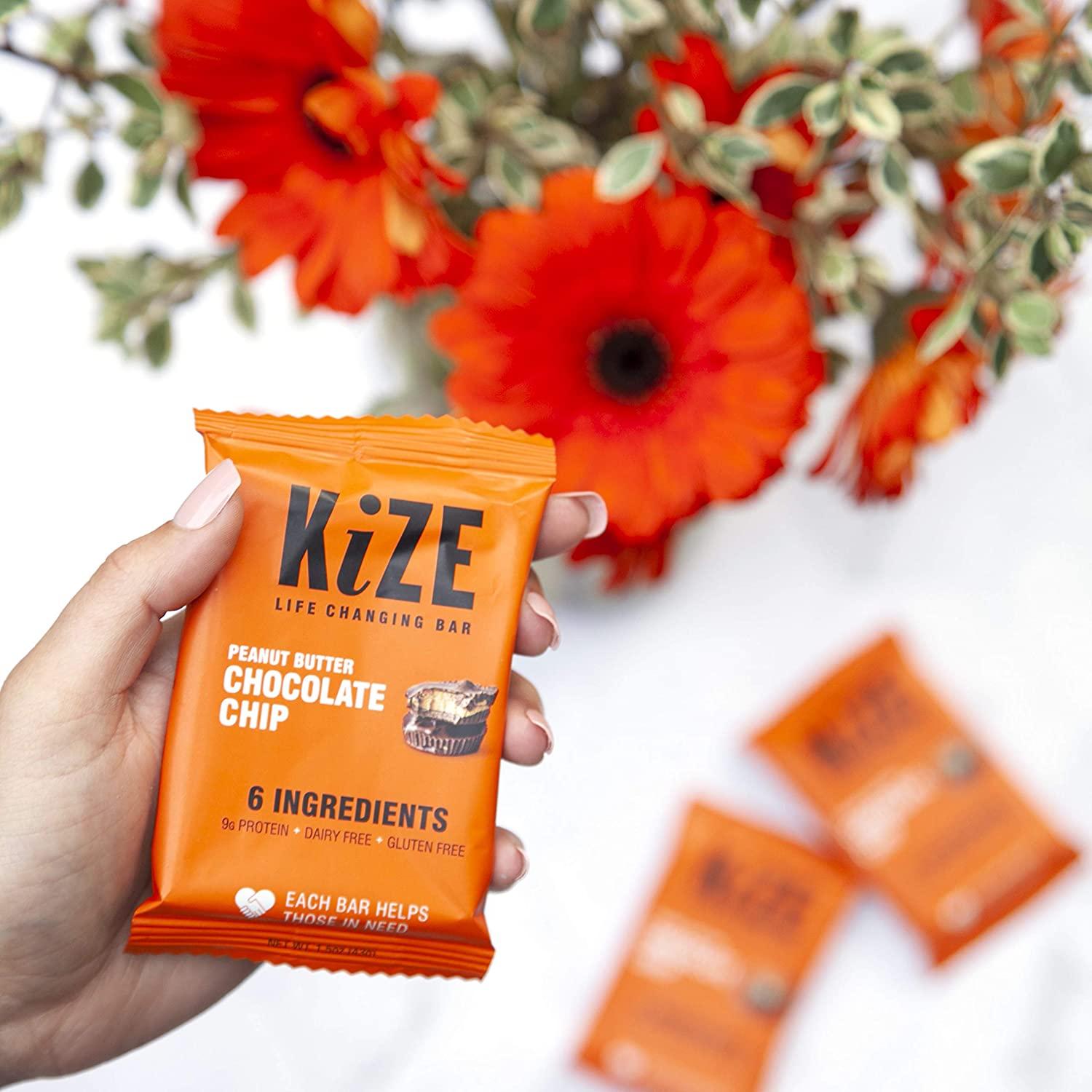 KiZE Bar, Peanut Butter Chocolate Chip, 9g Protein, Gluten Free, Dairy