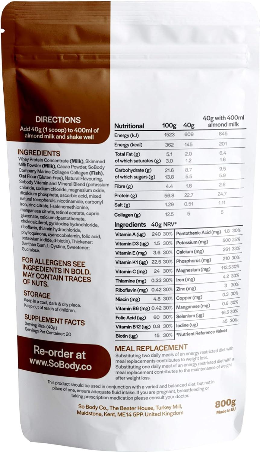 SoBodyCo CollaSlim Meal Replacement Shake Weight Loss Shake Diet Meal Replacement Meal