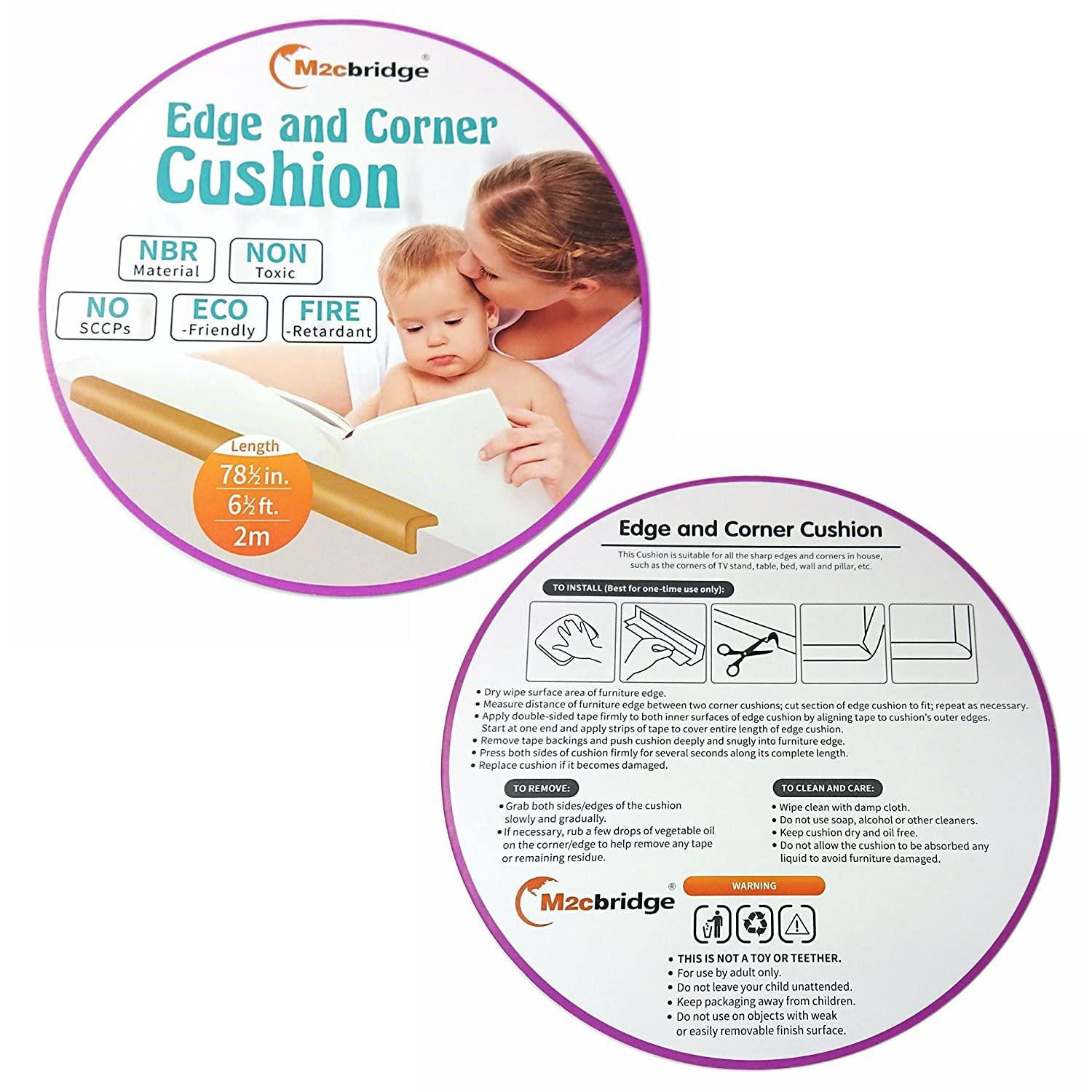 M2cbridge U Shape Extra Thick Furniture Table Edge Protectors Foam Baby  Safety Bumper Guard 6.5 Ft (Off White)