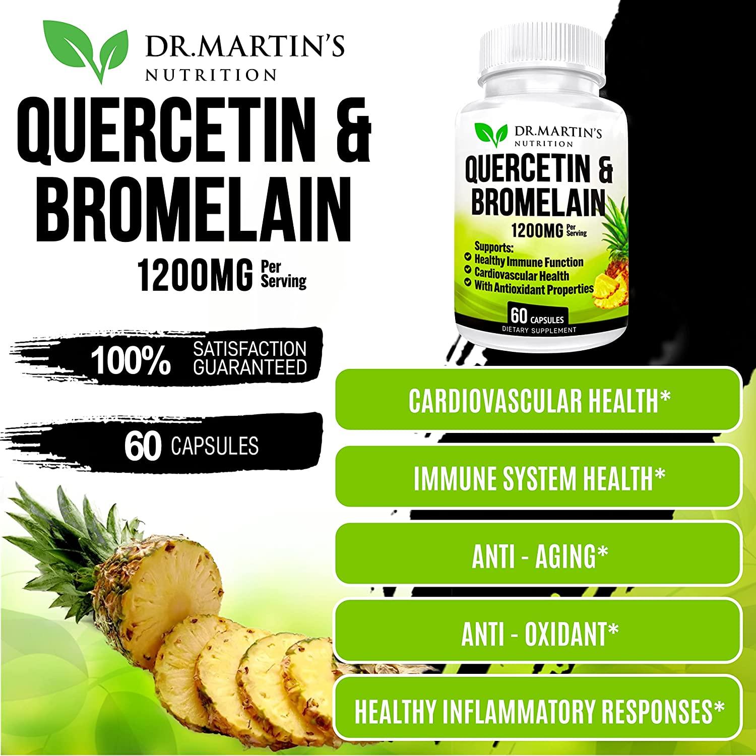 Quercetin & Bromelain 1200mg Supports Immune System & Cardiovascular