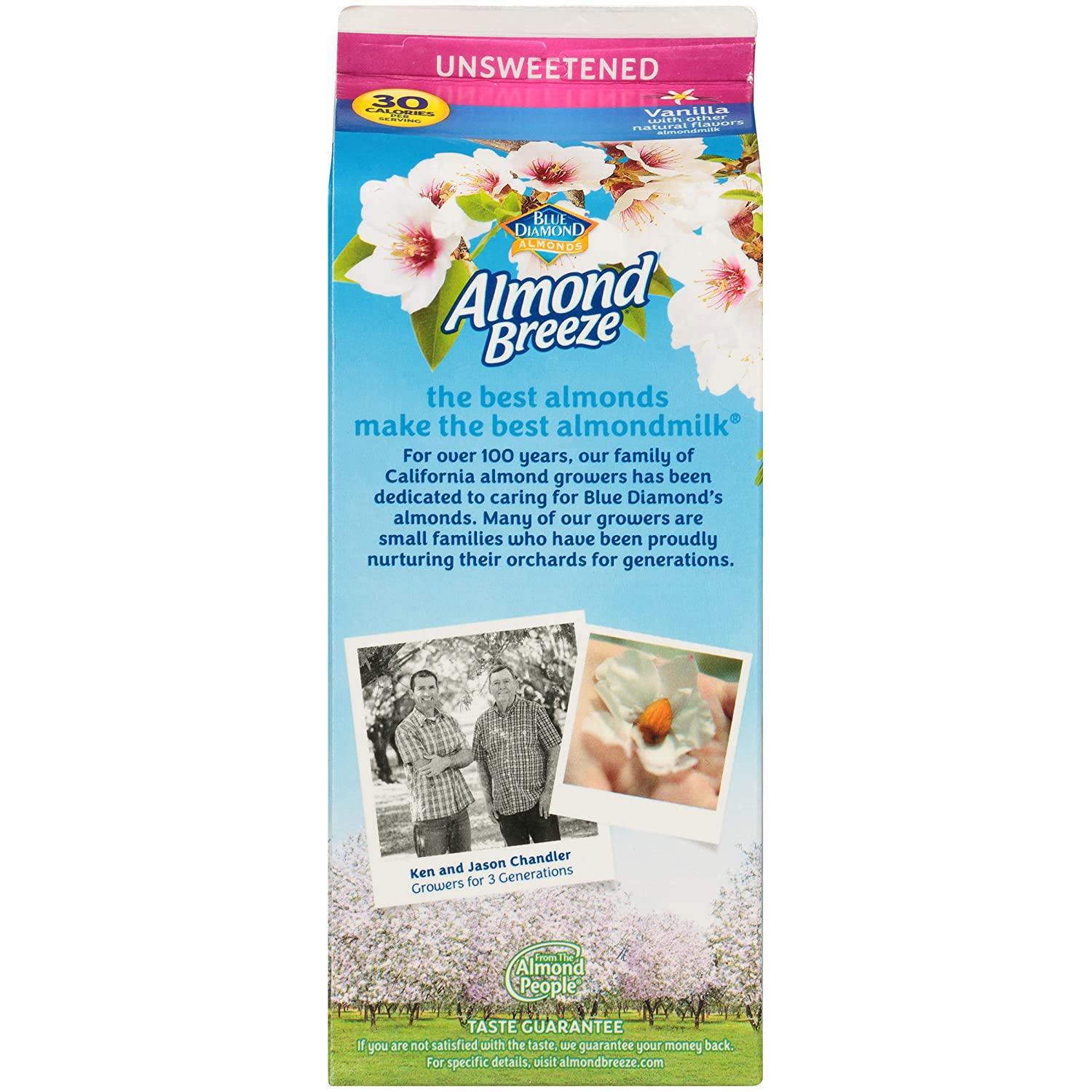 Almond Breeze Blue Diamond, Almond milk, Lactose free, Vanila, 64 Oz Vanilla 64 Fl Oz