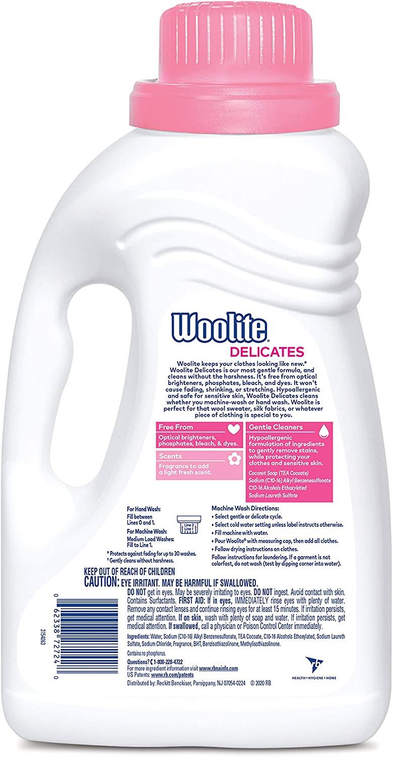 Woolite Delicates Hypoallergenic Liquid Laundry Detergent 50 oz 33 Washes  Machine and Hand Wash Eligible