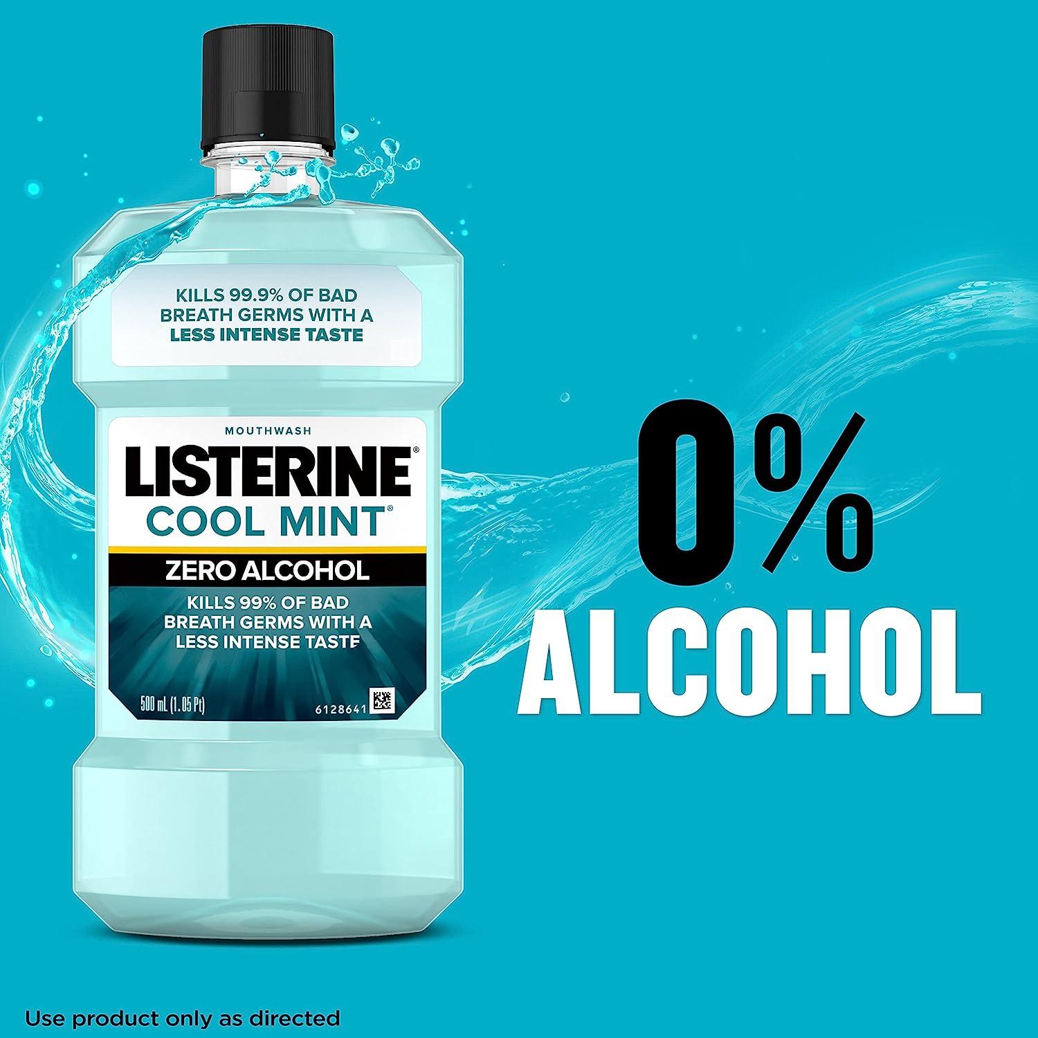 Listerine Zero Alcohol Mouthwash 1L AlcoholFree Oral Rinse for Fresh