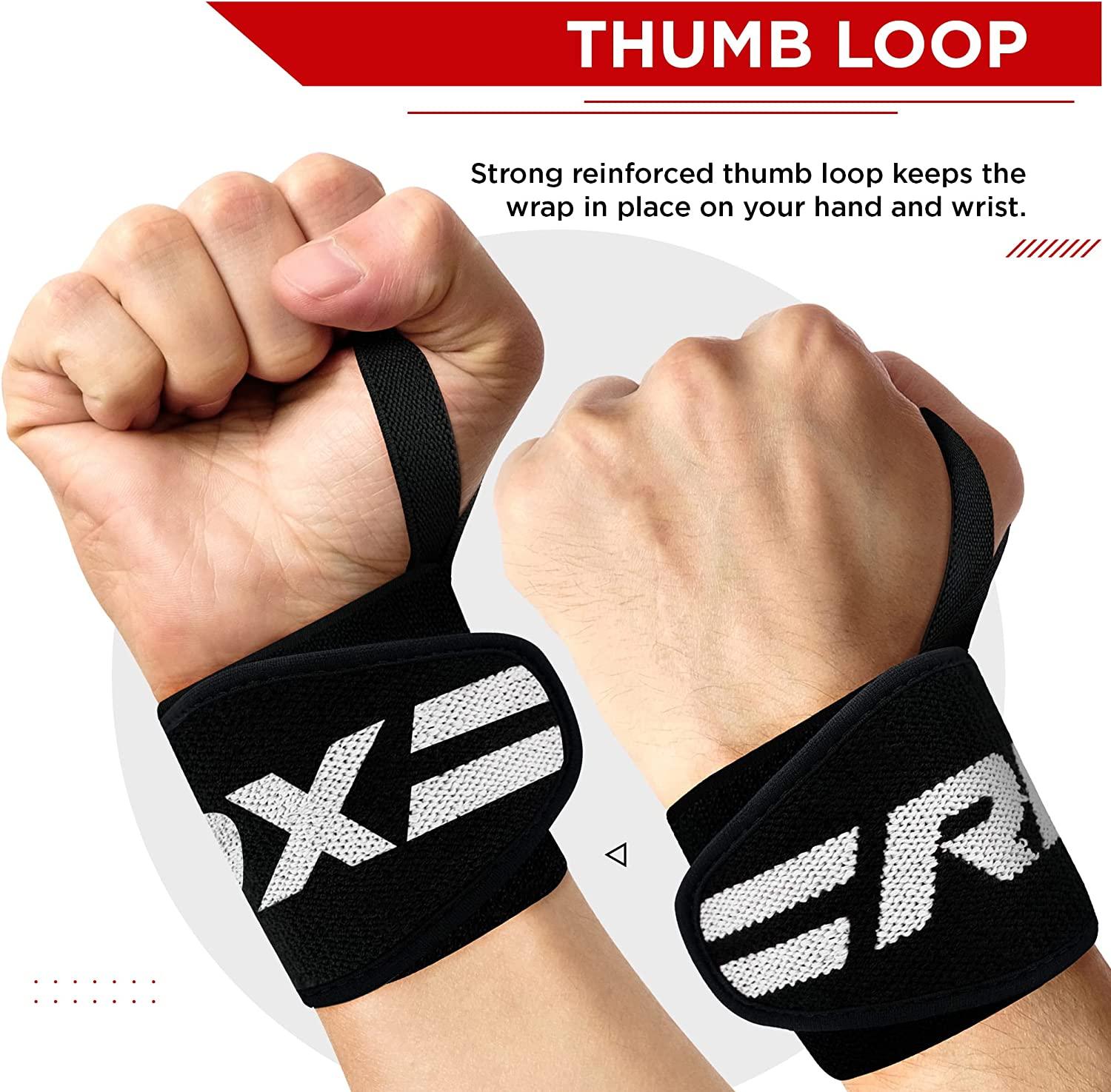 RDX Weight Lifting Wrist Wraps Support, IPL USPA Approved, Elasticated Pro 18 Cotton Straps