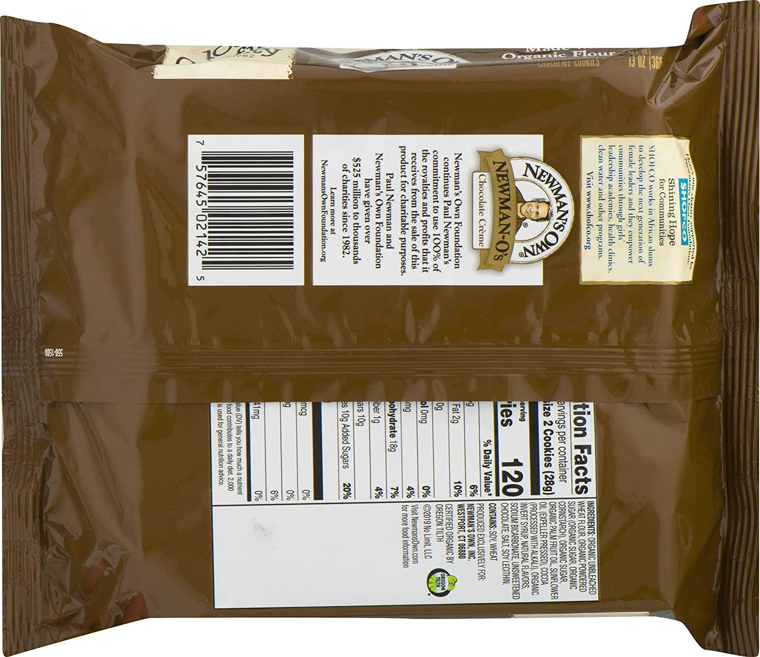 Newman's Own NewmanO's Chocolate Creme Filled Cookies 13oz (Pack of 6