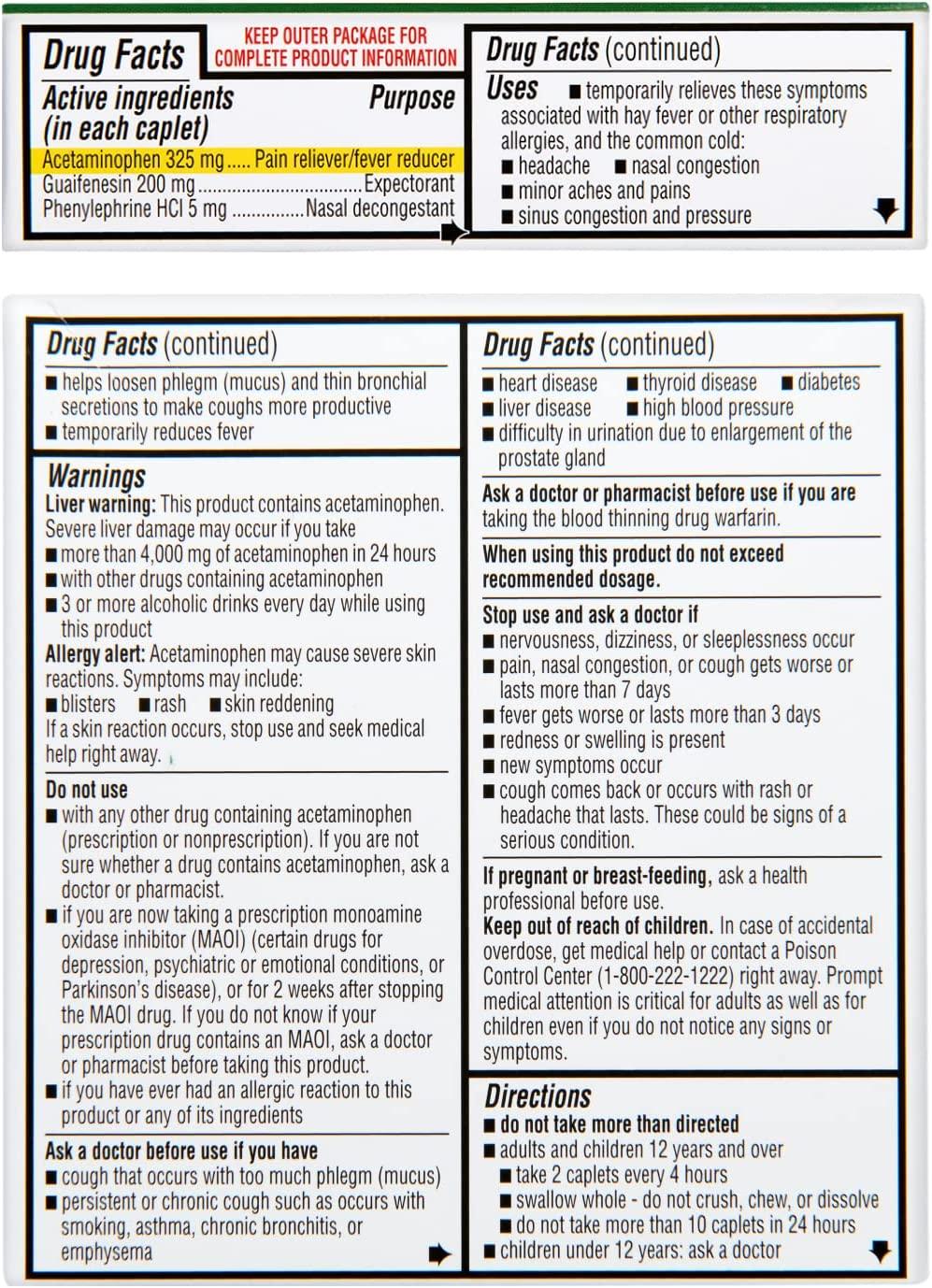 Rite Aid Daytime Severe Sinus Congestion & Pain Relief Acetaminophen