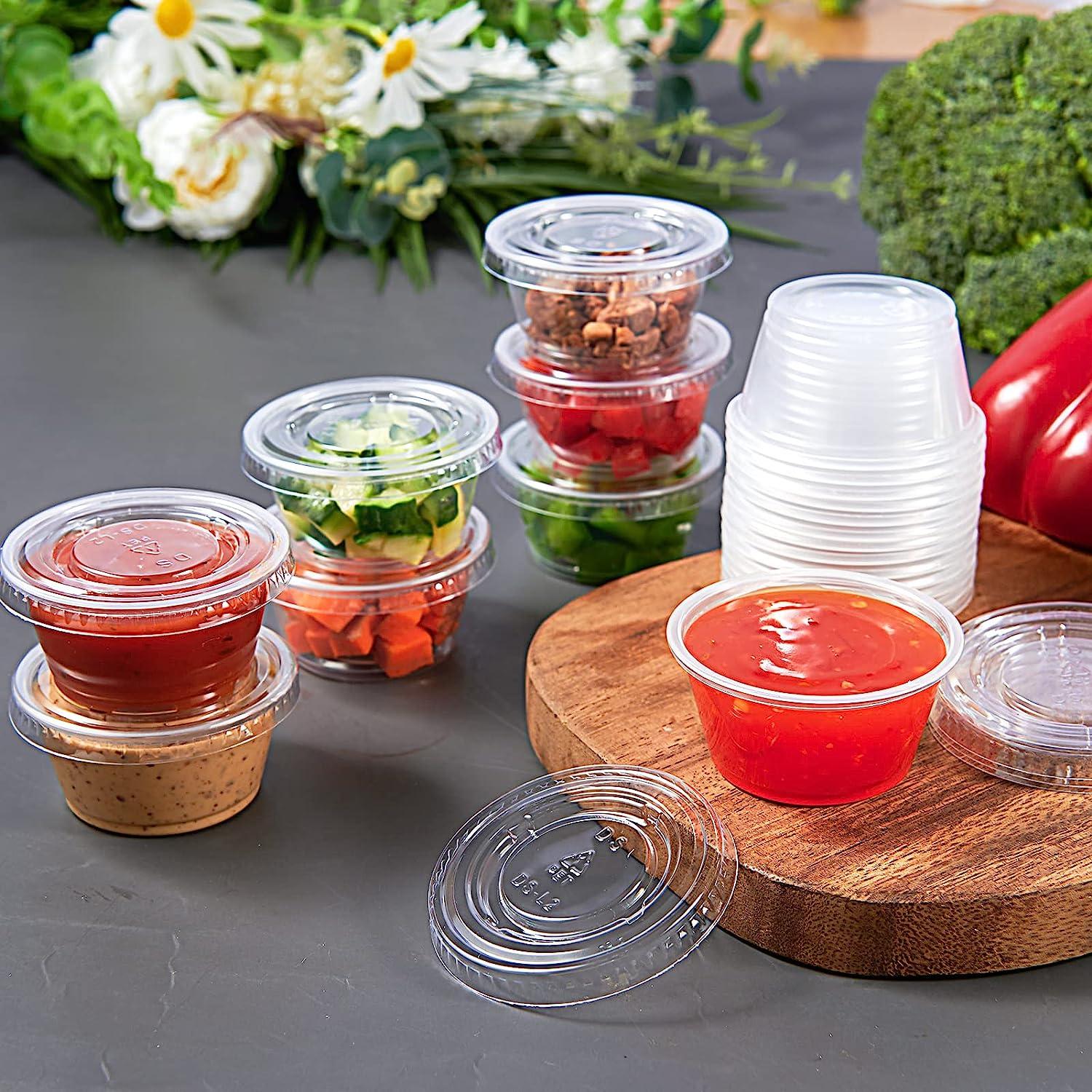 Plastic Condiment Containers, Set of 4
