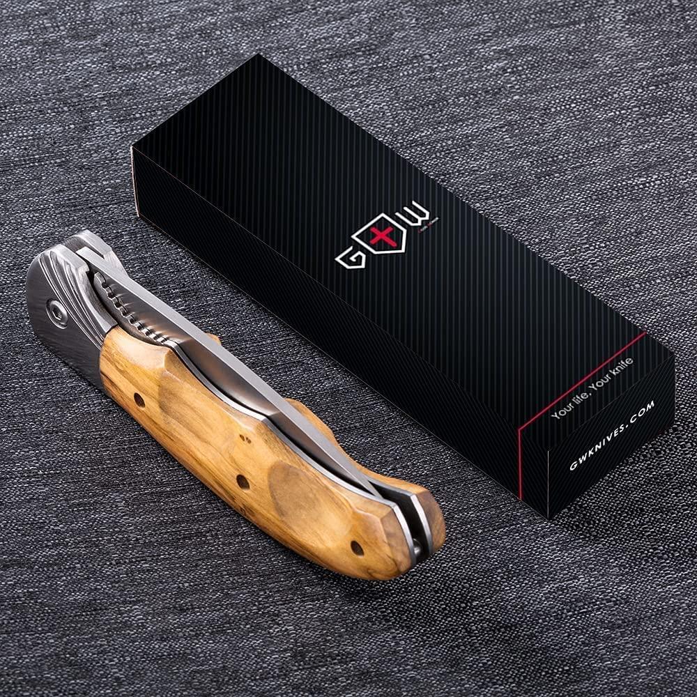 Gentleman's Folding Pocket Knife with Wood Handle Sharp Blade for