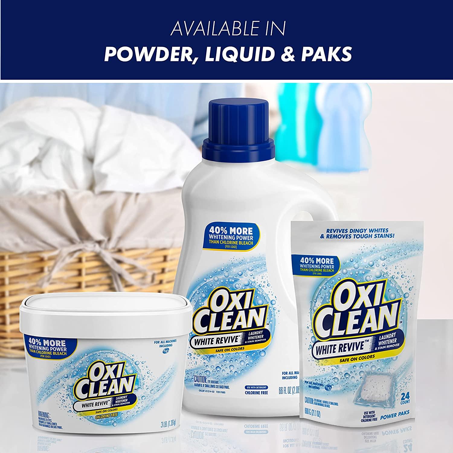 OxiClean White Revive Laundry Whitener and Stain Remover Powder, 3 lb 