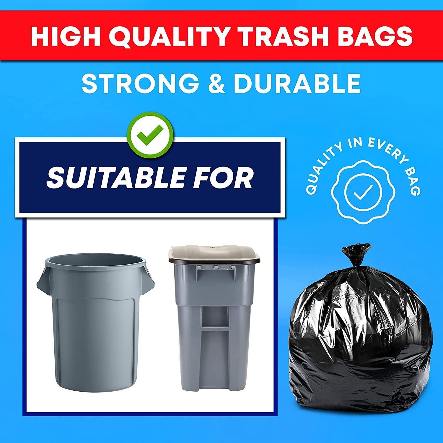 55 Gallon Trash Bags, Heavy Duty Outdoor Garbage Bags (50 Count)