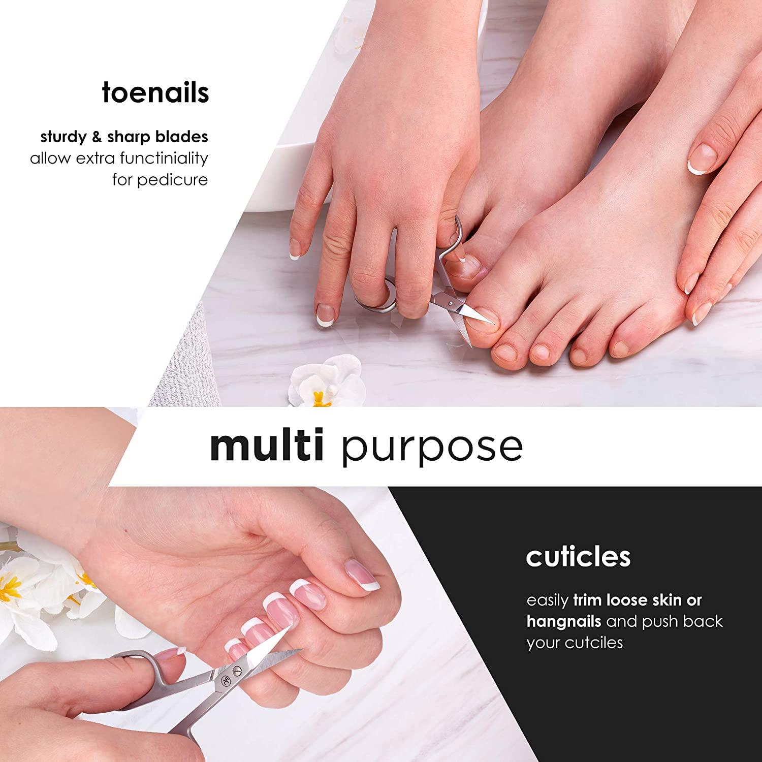 FABCARE curved nail scissors incl. pouch & ebook innovative micro