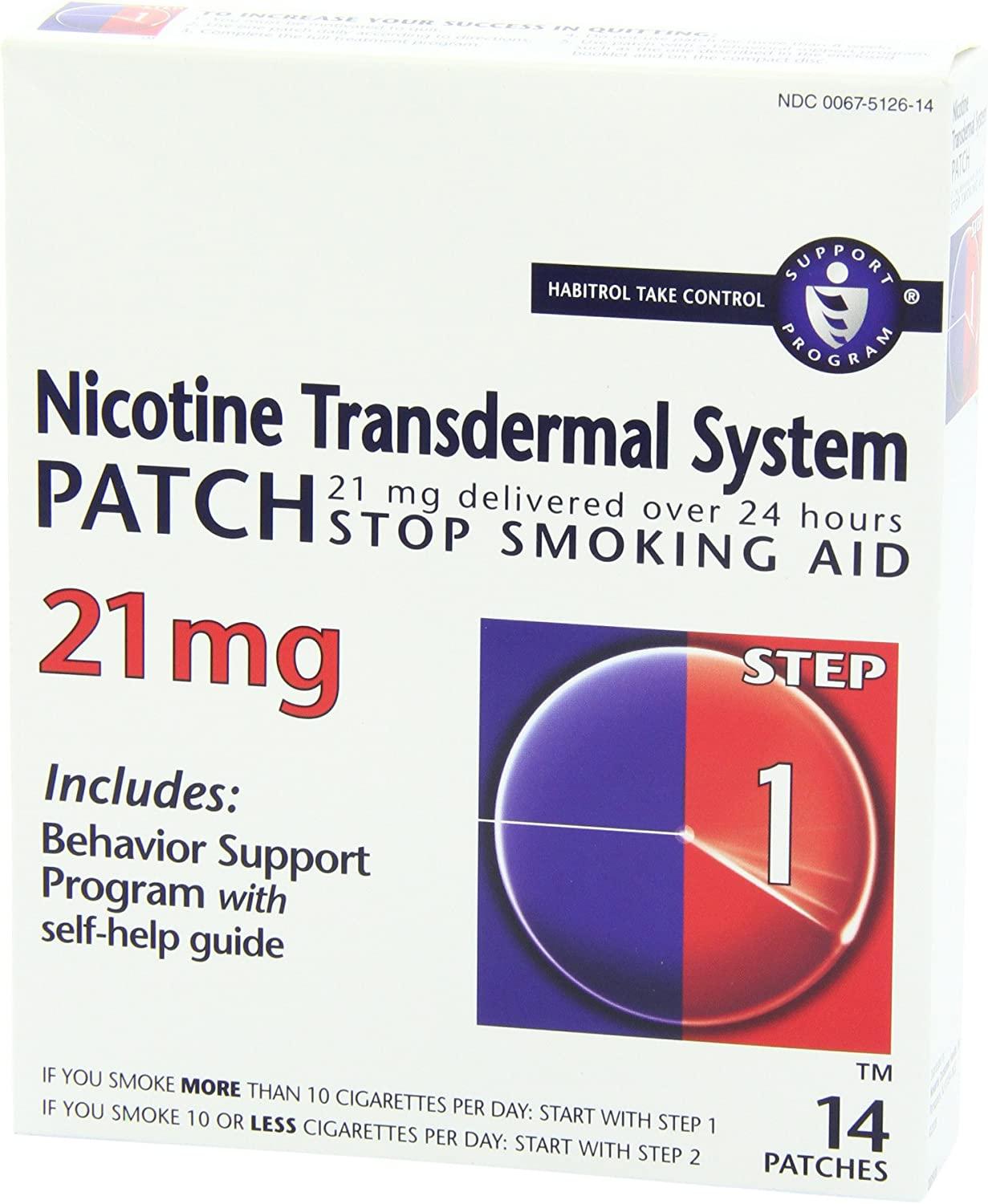 21 mg patch equivalent many cigarettes Nicotine Transdermal System Patch - Stop Smoking Aid 21mg - Step 1 - 14  Patches | Buy Now with Express International Delivery