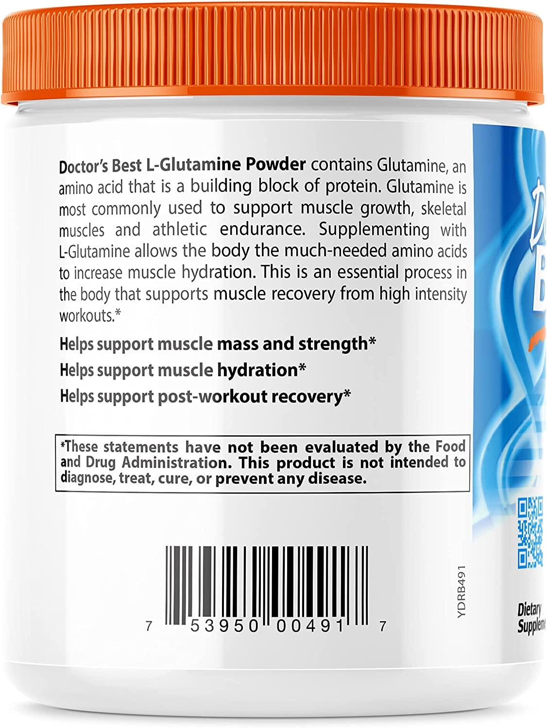 Doctor's Best Pure L-Glutamine Powder 10.6 oz (300 g)