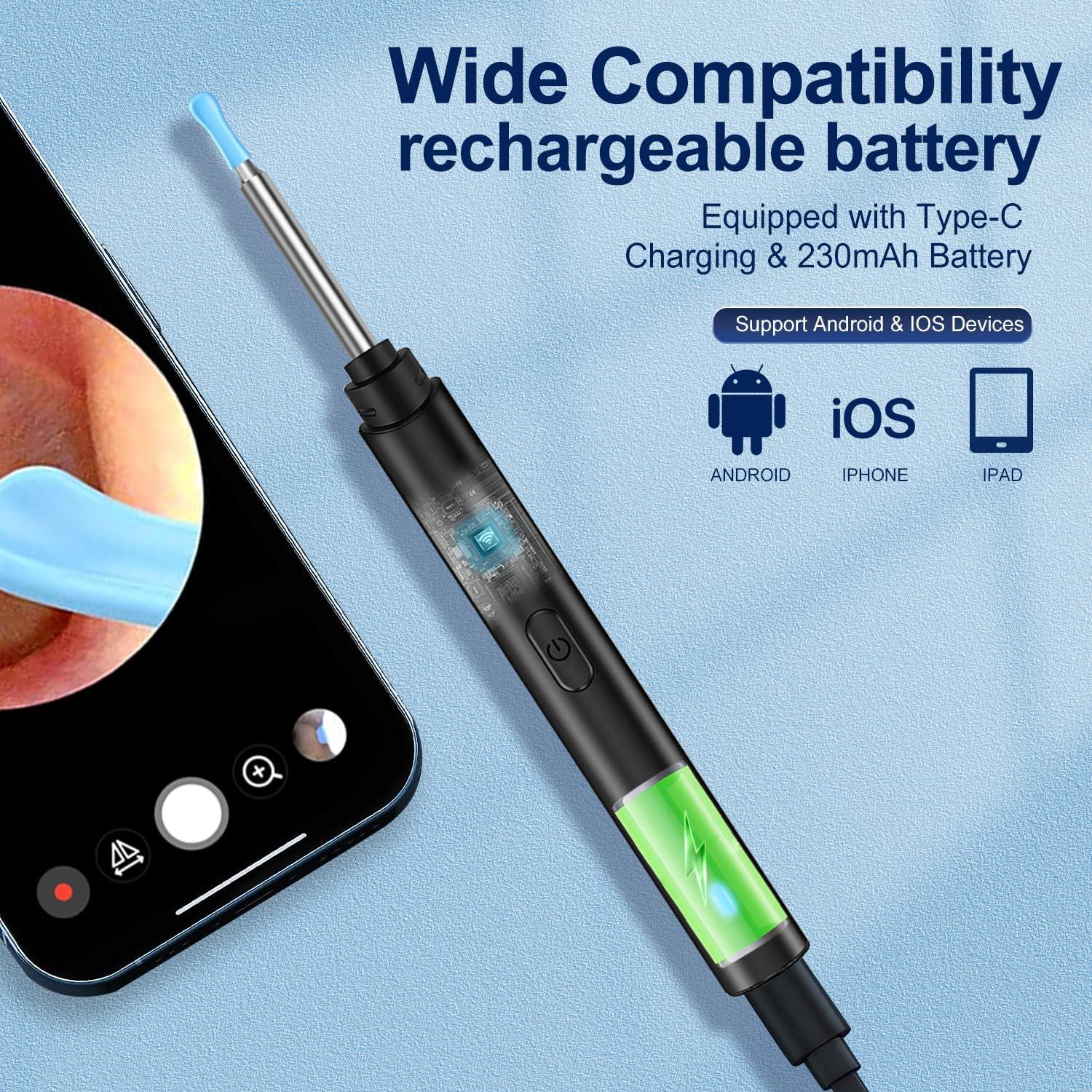 Ear Wax Removal Ear Cleaner with Camera Ears Wax Removal Kit with 1080P