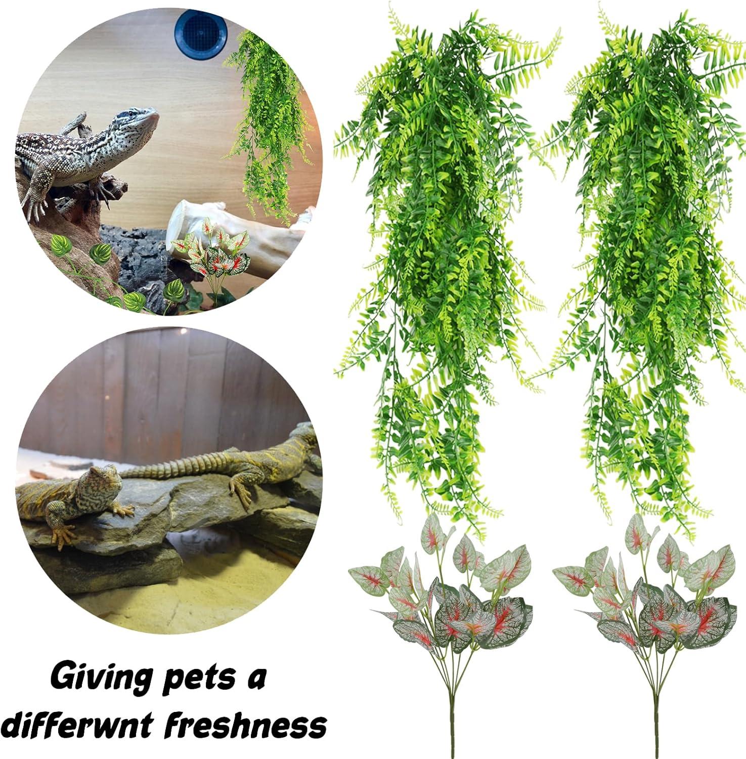Quozio Hanging Plant Terrarium Accessories | Artificial Climbing Plants for  Reptiles | Chameleon & Iguana Decoration | Buy Now with Express  International Delivery | GoSupps.com