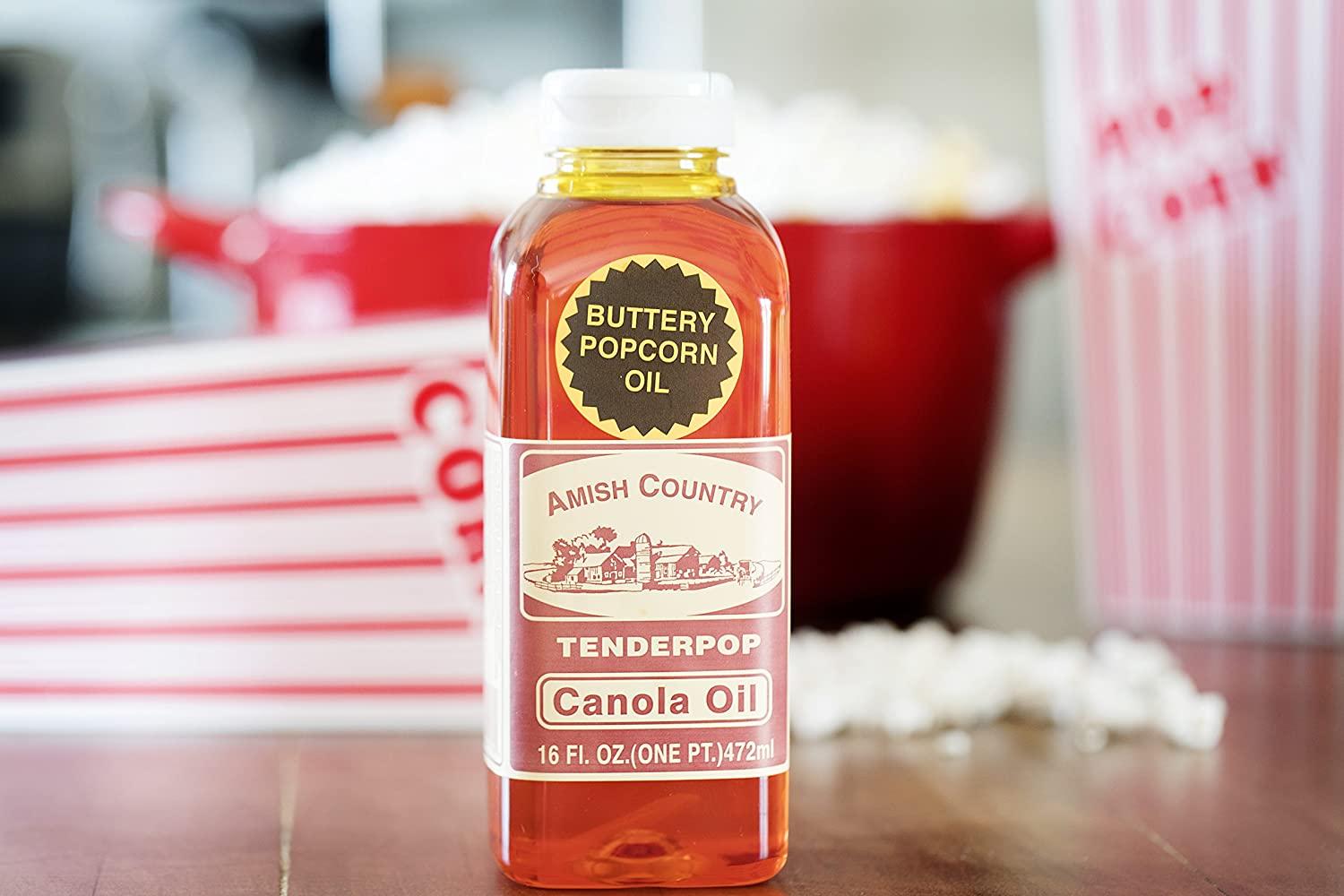 Amish Country Popcorn Butter Flavored Canola Oil 16 oz Jar NonGMO