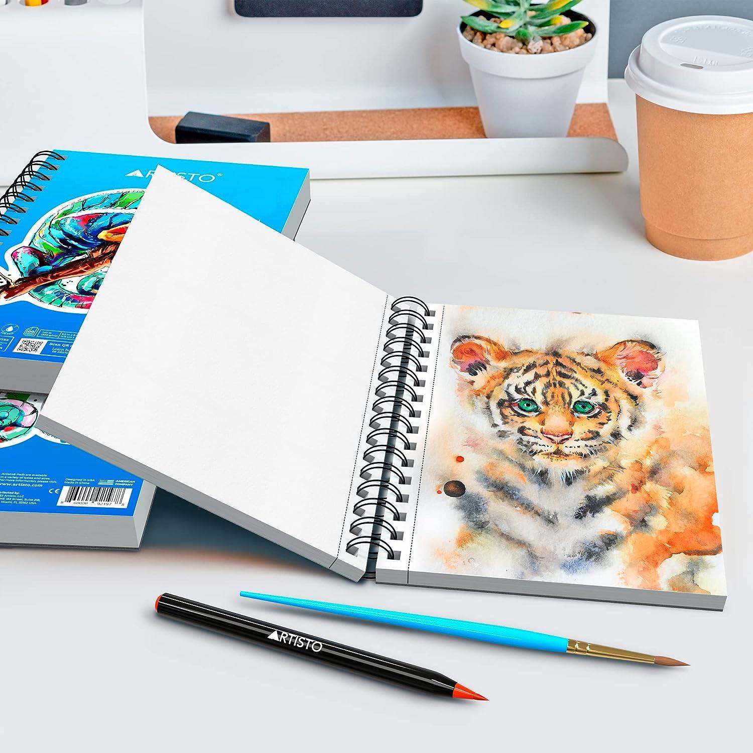 Artisto 5.5X8.5” Premium Sketch Book Set, Pack of 3 (300 Sheets