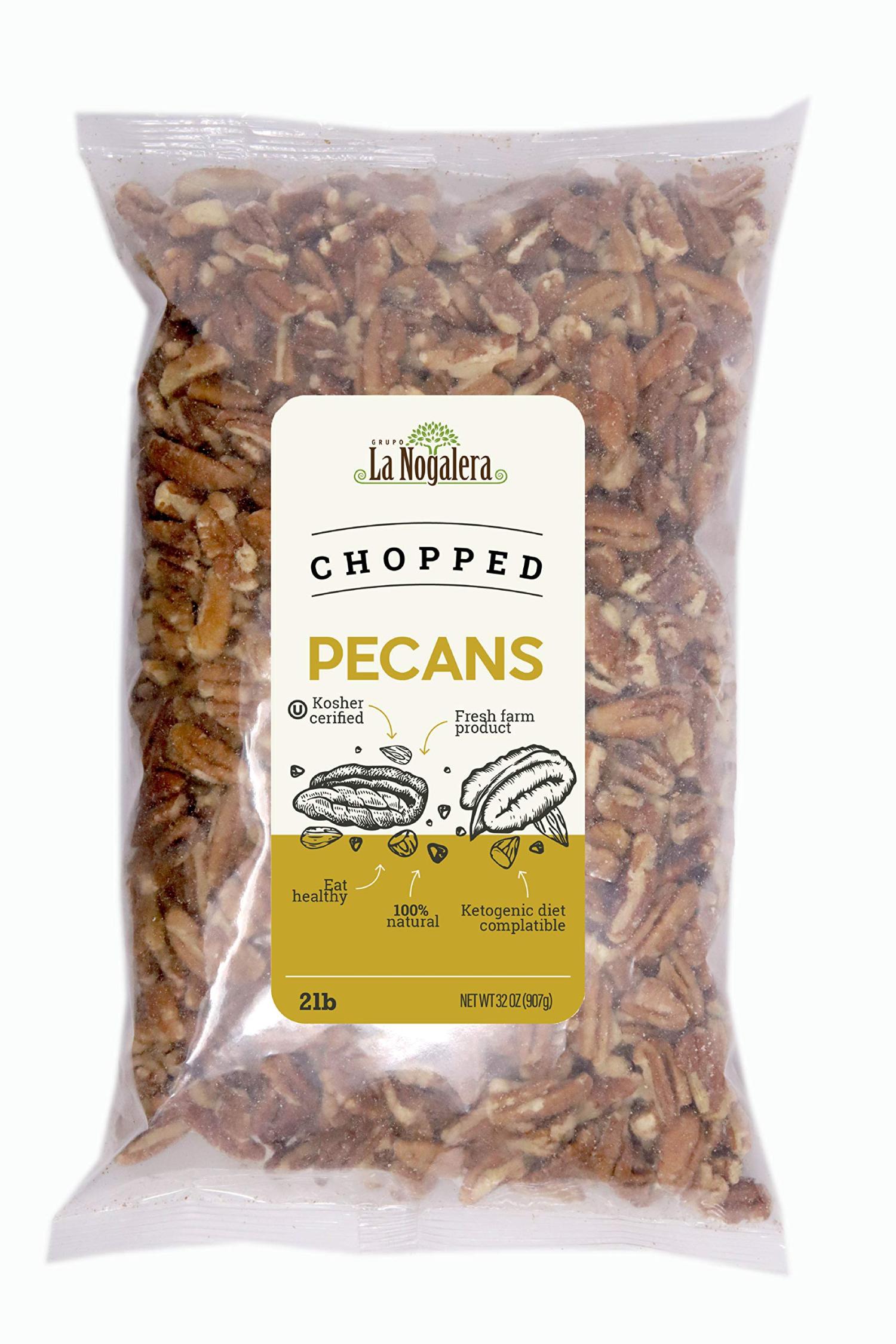 La Nogalera 2 lbs Chopped shelled pecans. Raw pecan nuts that compare