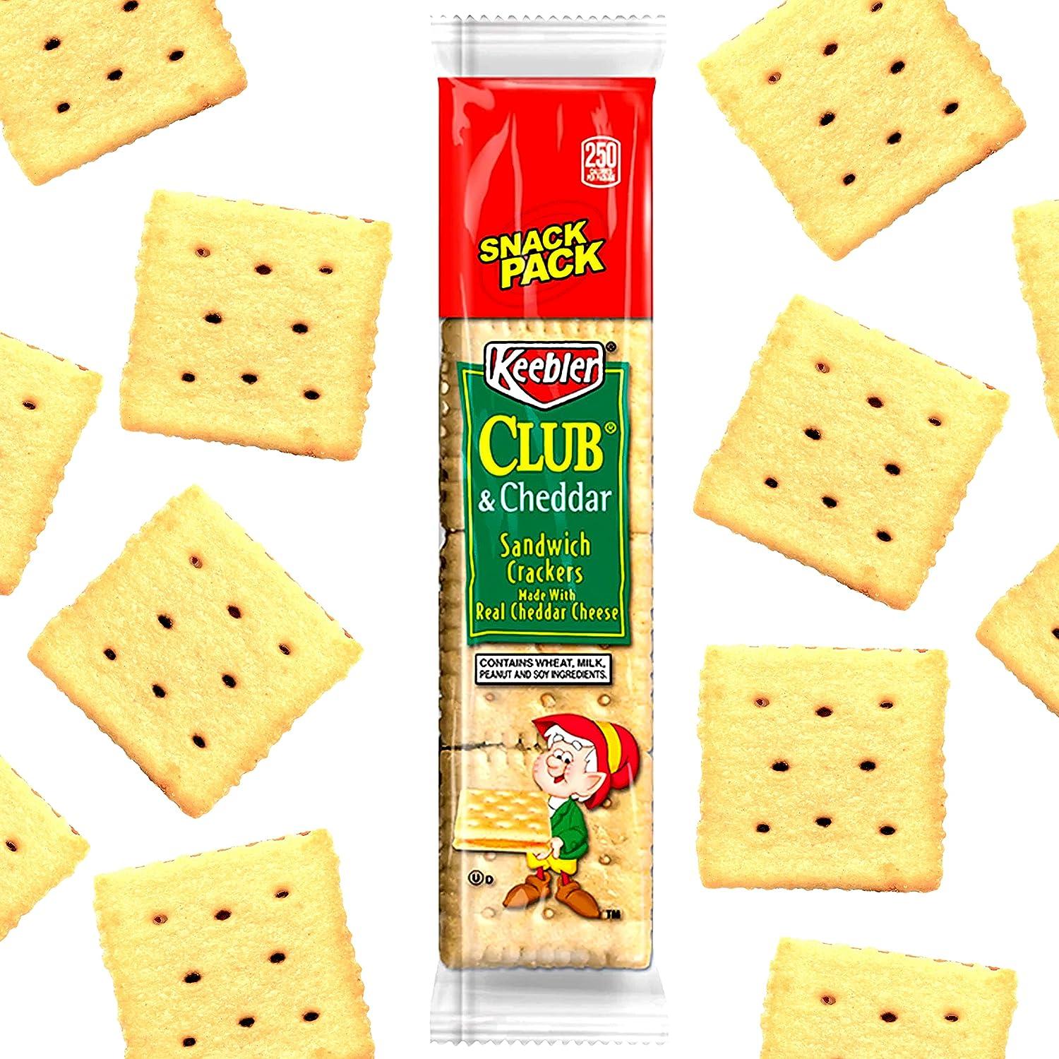 Keebler Club & Cheddar Cheese Sandwich Crackers Delicious Snack Crackers