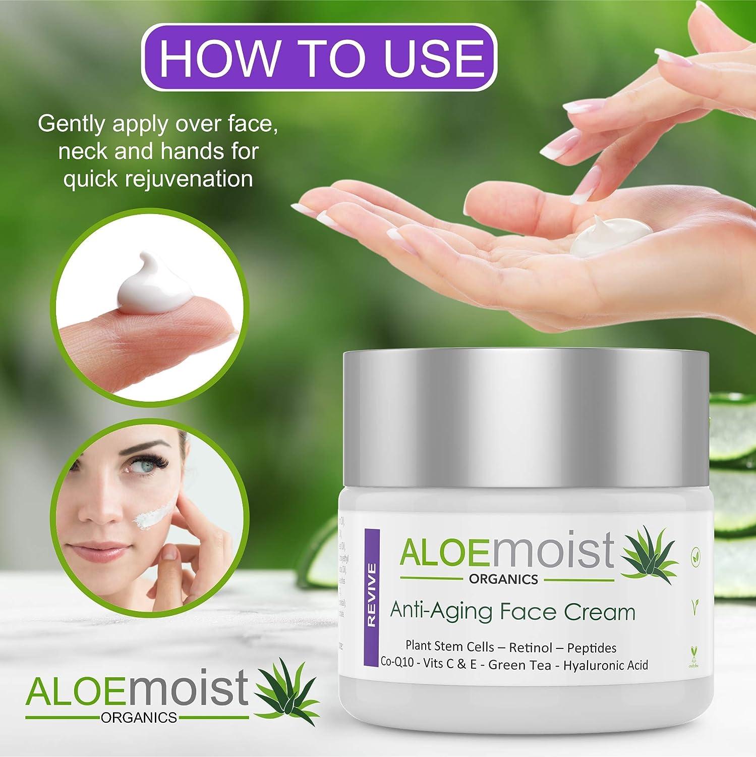 AloeMoist Anti-Aging Retinol Cream with Hyaluronic Acid, Vitamin C & E |  Dark Spot Corrector, Acne Treatment, Eye Cream - 50ml | Buy Now with  Express International Delivery | GoSupps.com