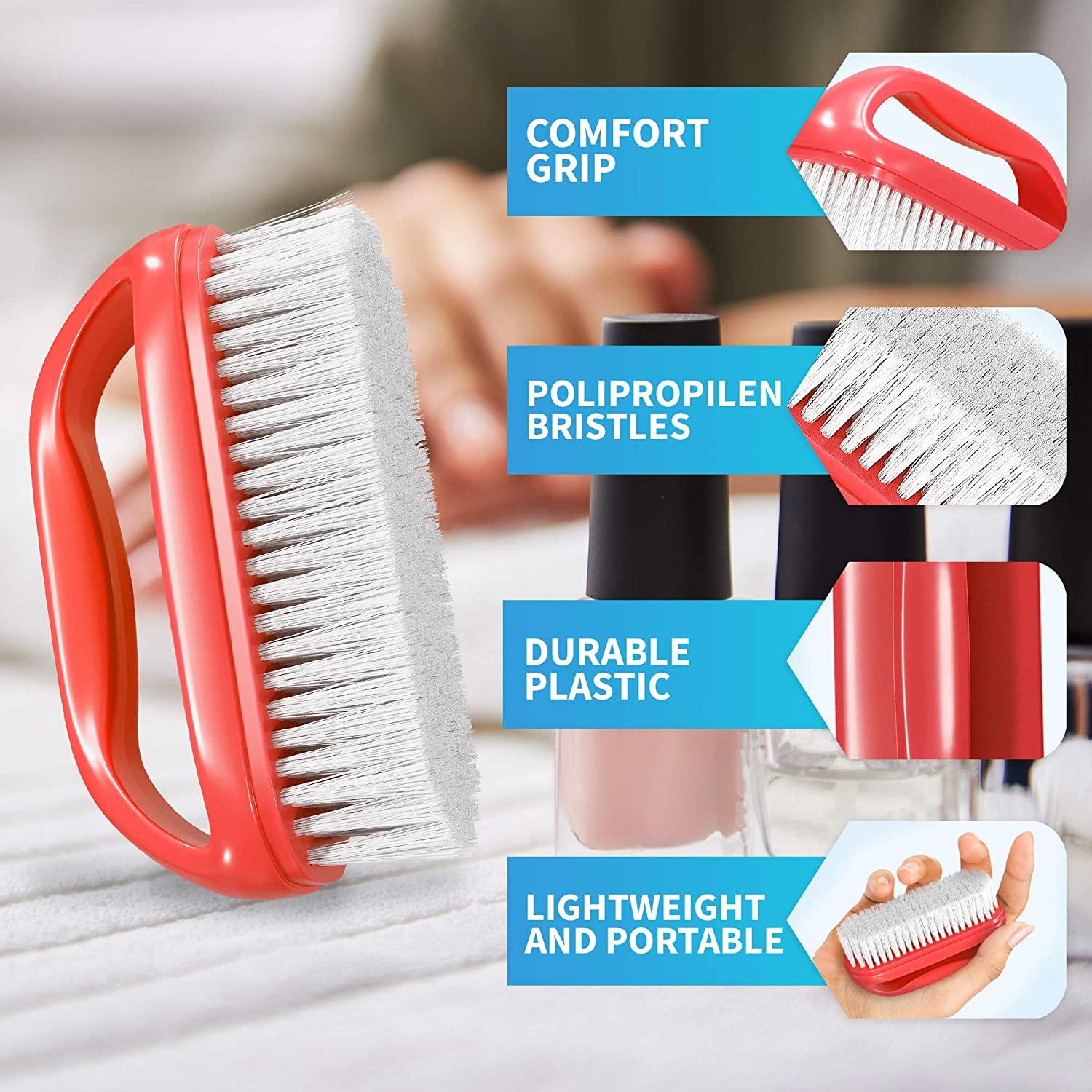 Konex PerfectGrip Large Hand and Nail Brush 4" X 21/4" X 11/2" (Red)