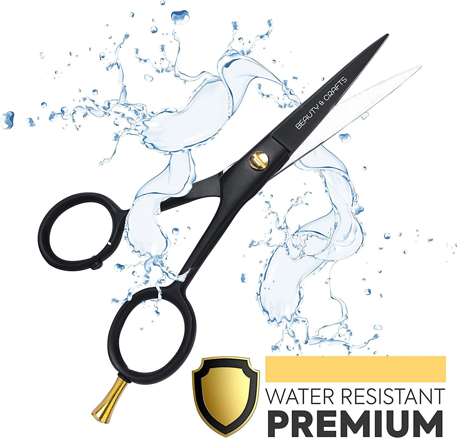 Beauty & Crafts 5'' German Beard Mustache Scissor 2 Mustache Combs