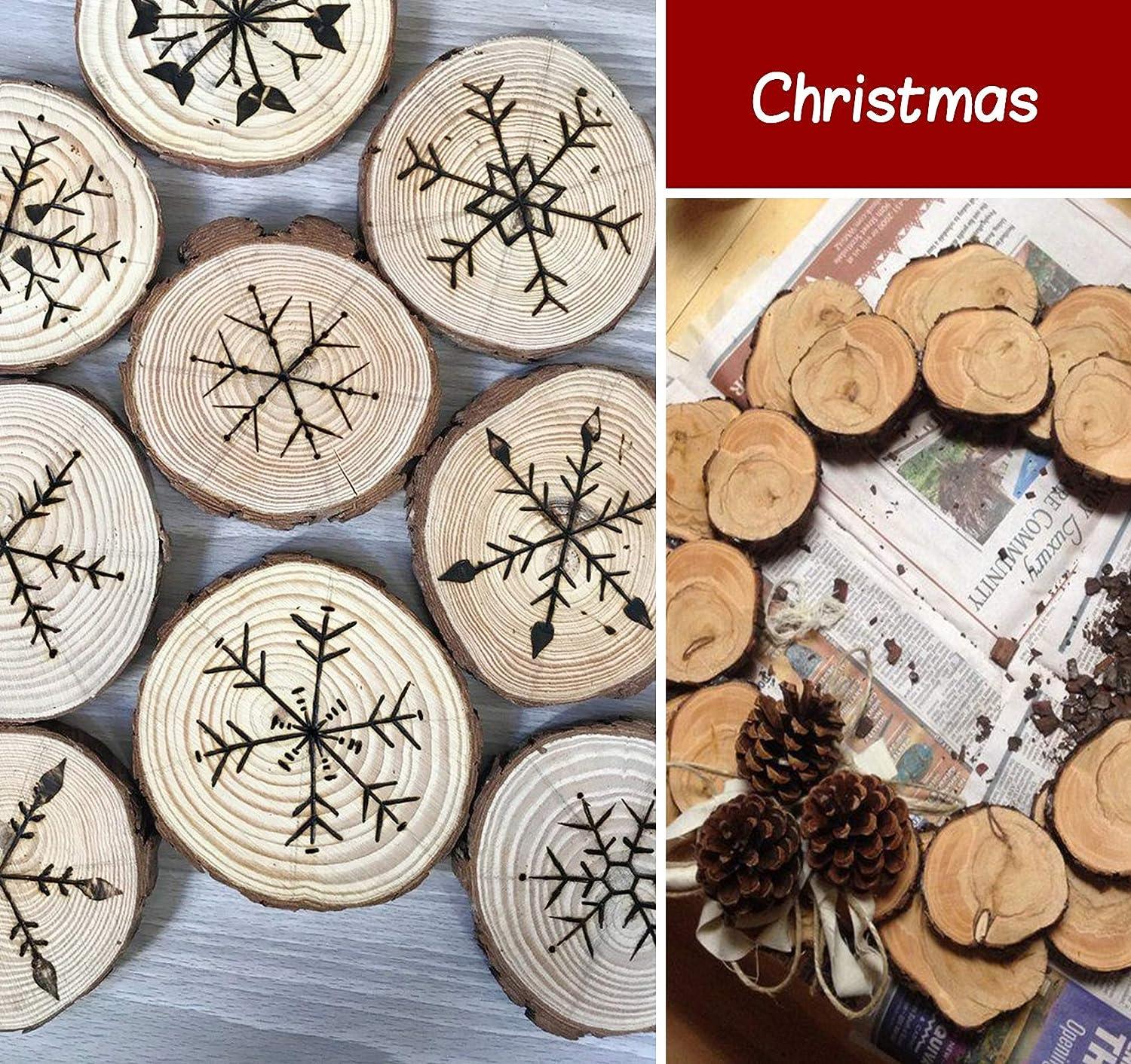 Lemonfilter Natural Wood Slices 16 Pcs 4.3-4.7 Inches Craft Wood Kit Wooden  Circles Unfinished Log Wooden Rounds for Arts Crafts Wedding Christmas DIY  Projects 11-12CM