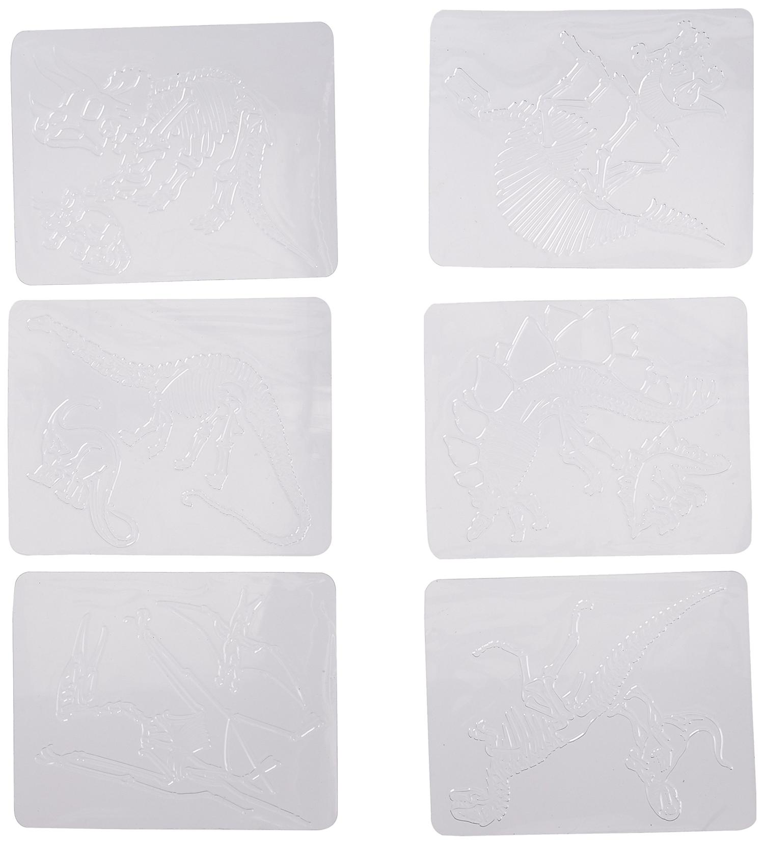 ROYLCO R5823 Dinosaur Rubbing Plates 6Pack 7x9Inch Educational