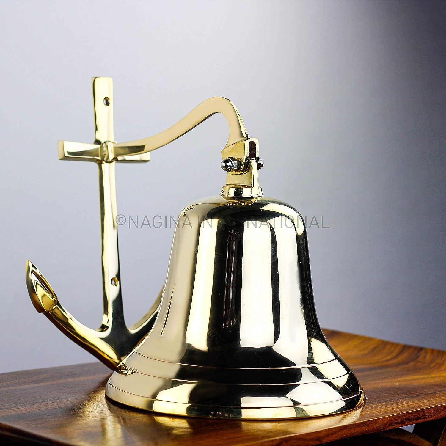 10" Brass Anchor Bell Nautical Ship Boat