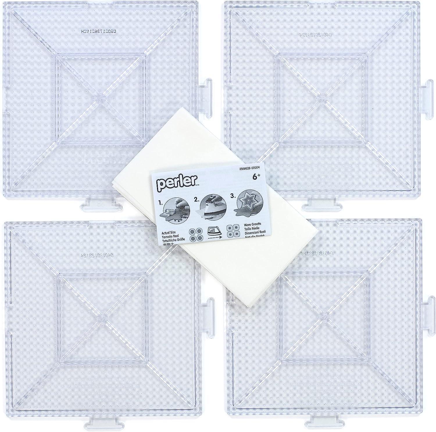 Perler Clear Pegboard Set, 5-Pack, Small/Large Basic Shapes