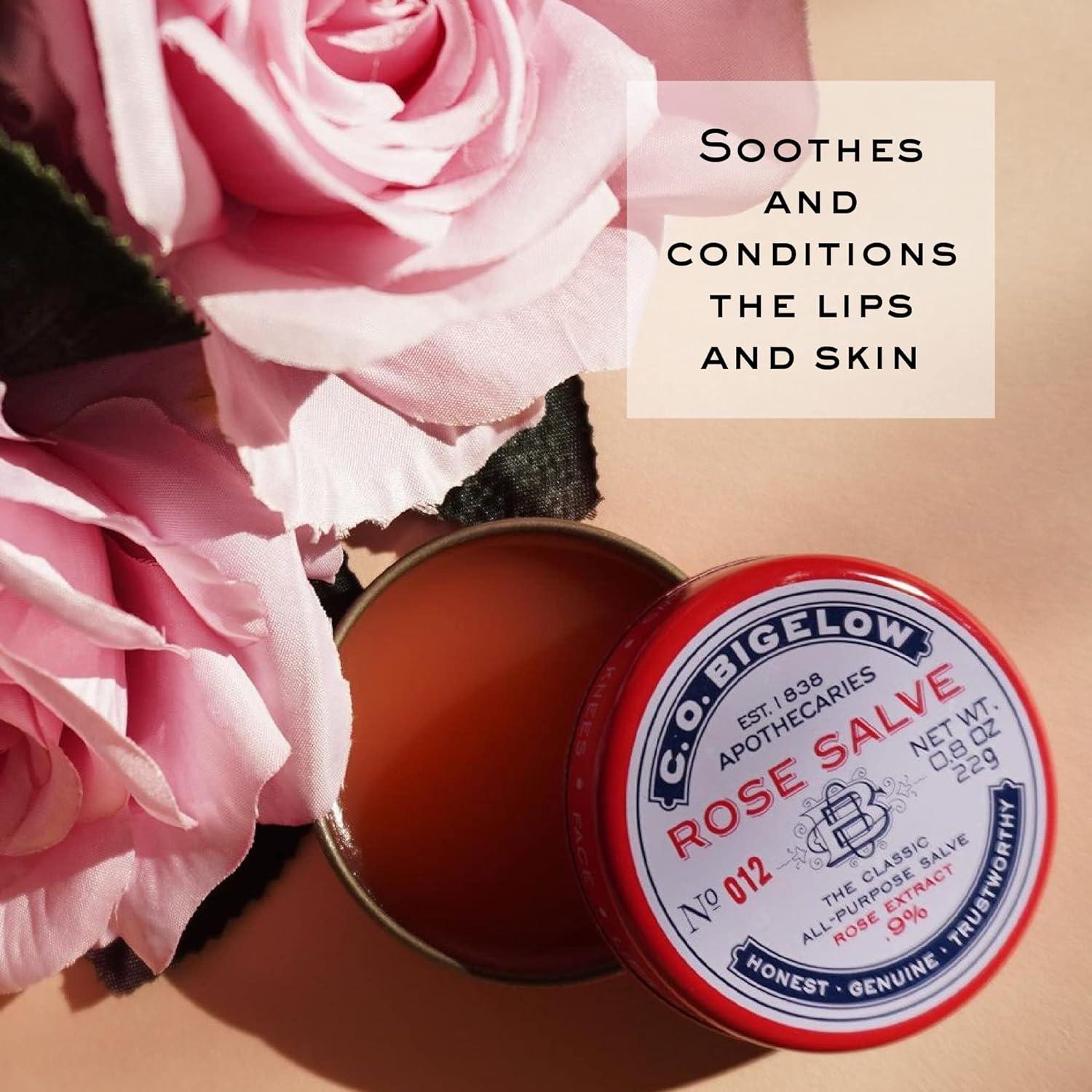 C.O. Bigelow Rose Salve Trio - Pack of 3 Lip Balm Tins for Chapped Lips &  Dry Skin | Buy Now with Express International Delivery