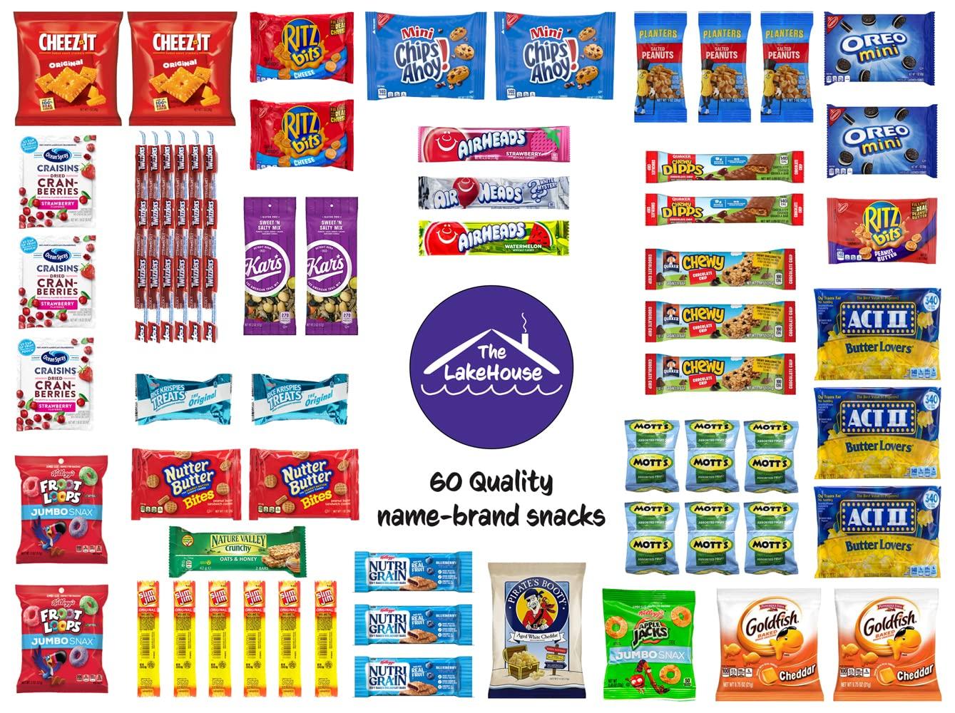 LakeHouse Salty Sweet 60 Snack Box Snacks Variety Pack for Kids