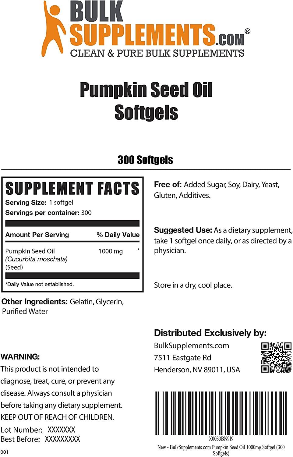 Pumpkin Seed Oil 1000mg Softgel Pumpkin Seed Extract Hair Oil Capsules