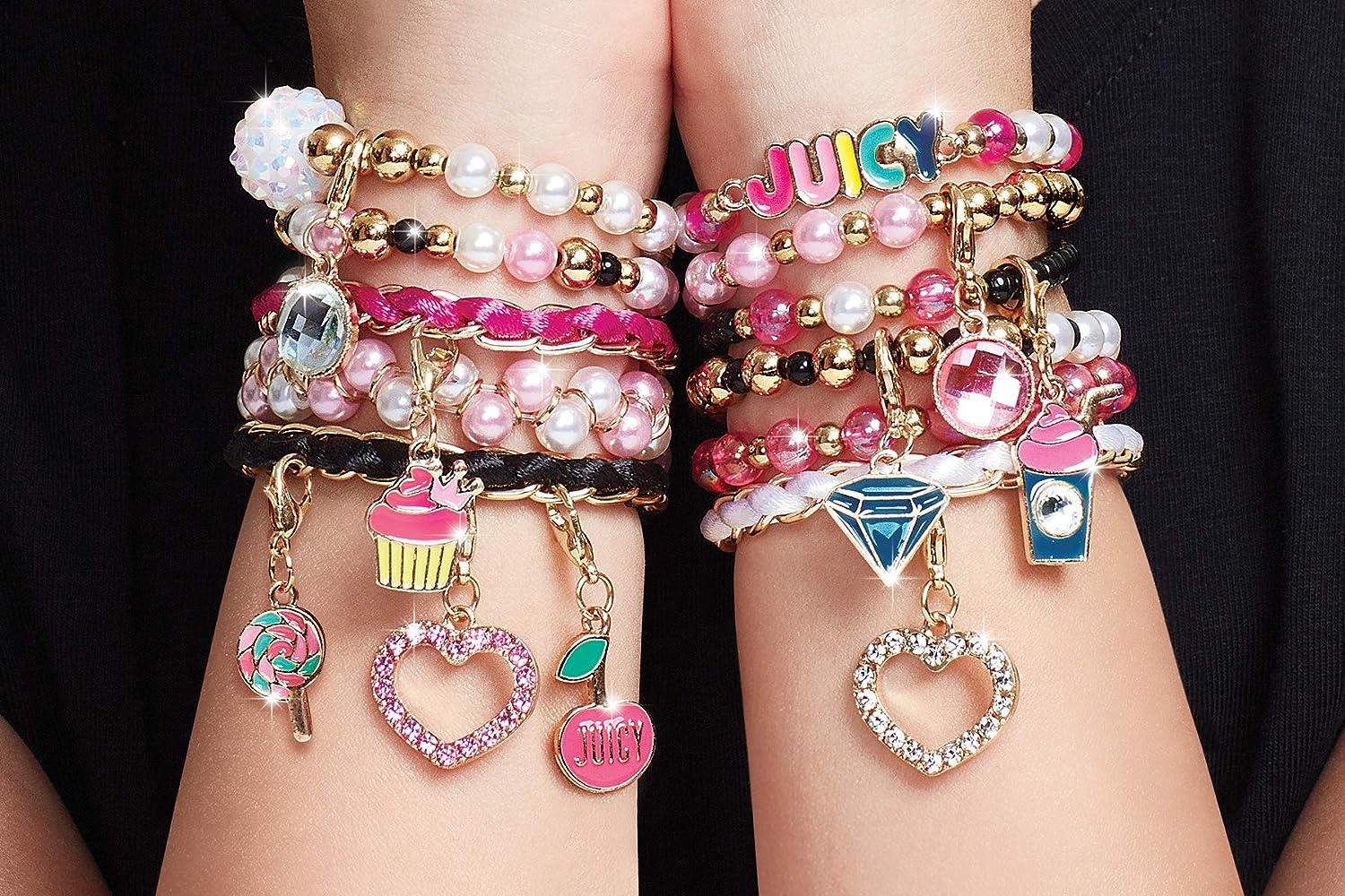 Make it Real - Juicy Couture Pink and Precious Bracelets - DIY Charm  Bracelet Kit with Beads for Tween Jewelry Making - Jewelry Making Kit for  Girls