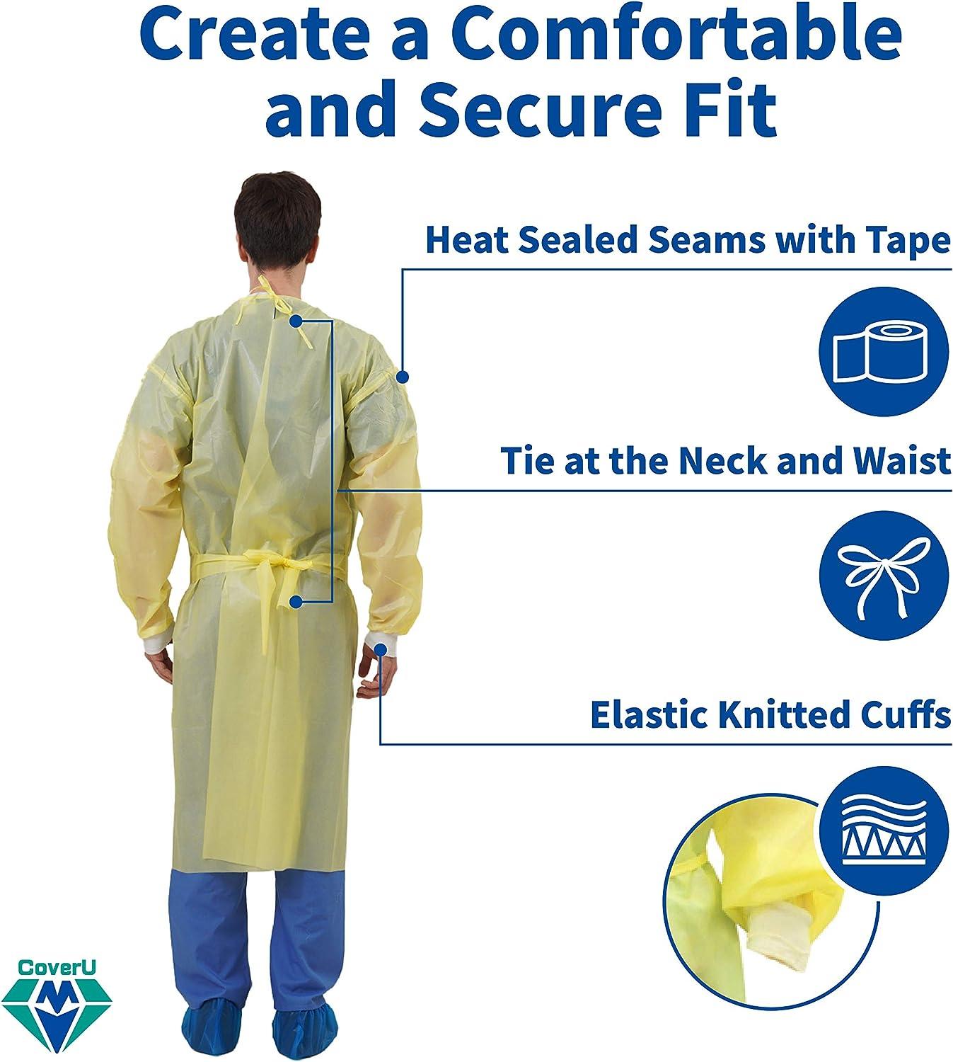 Medtecs Disposable Isolation Gowns Level 4 AAMI PPSB+PE 36gsm 10/