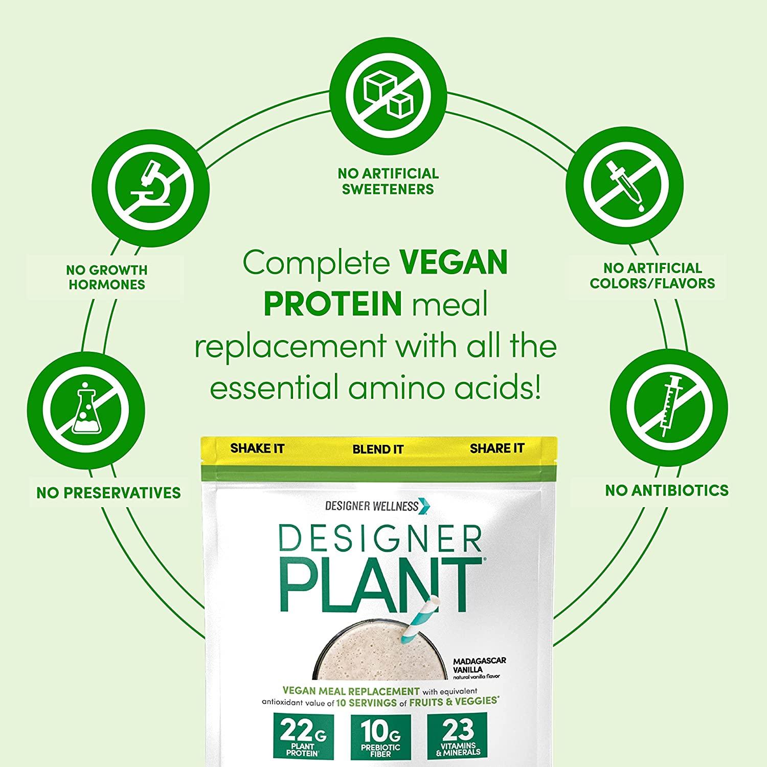 Designer Wellness, Designer Plant Meal Replacement, Pea Protein and