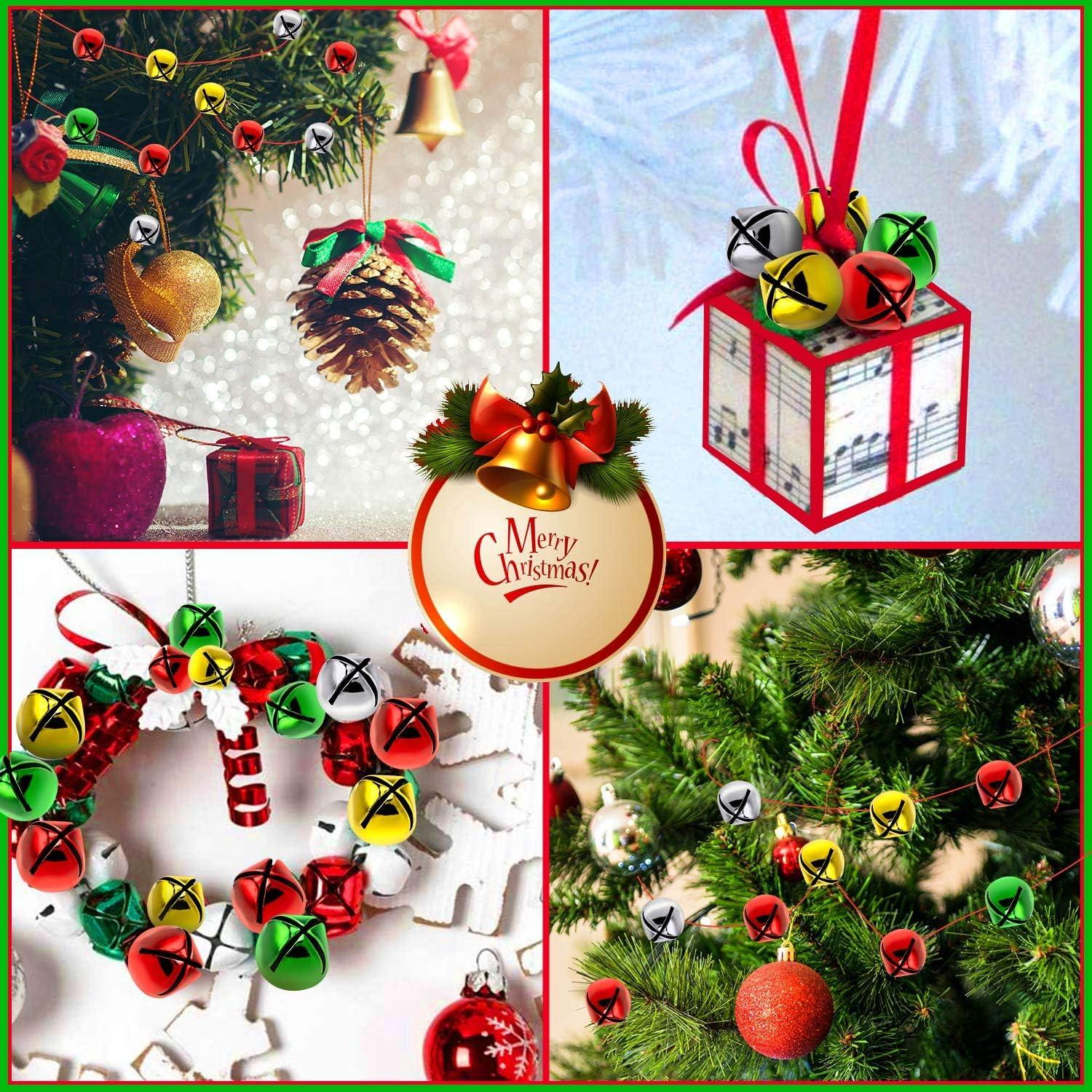 Jingle Bells, 200 Pieces Colorful Jingle Bells for Crafts, 4 Colors Mixed  Small Christmas Jingle Bells, Metal Craft Bells for Wreath Holiday Home and  Christmas Decoration (0.3/0.4/0.47 inch)