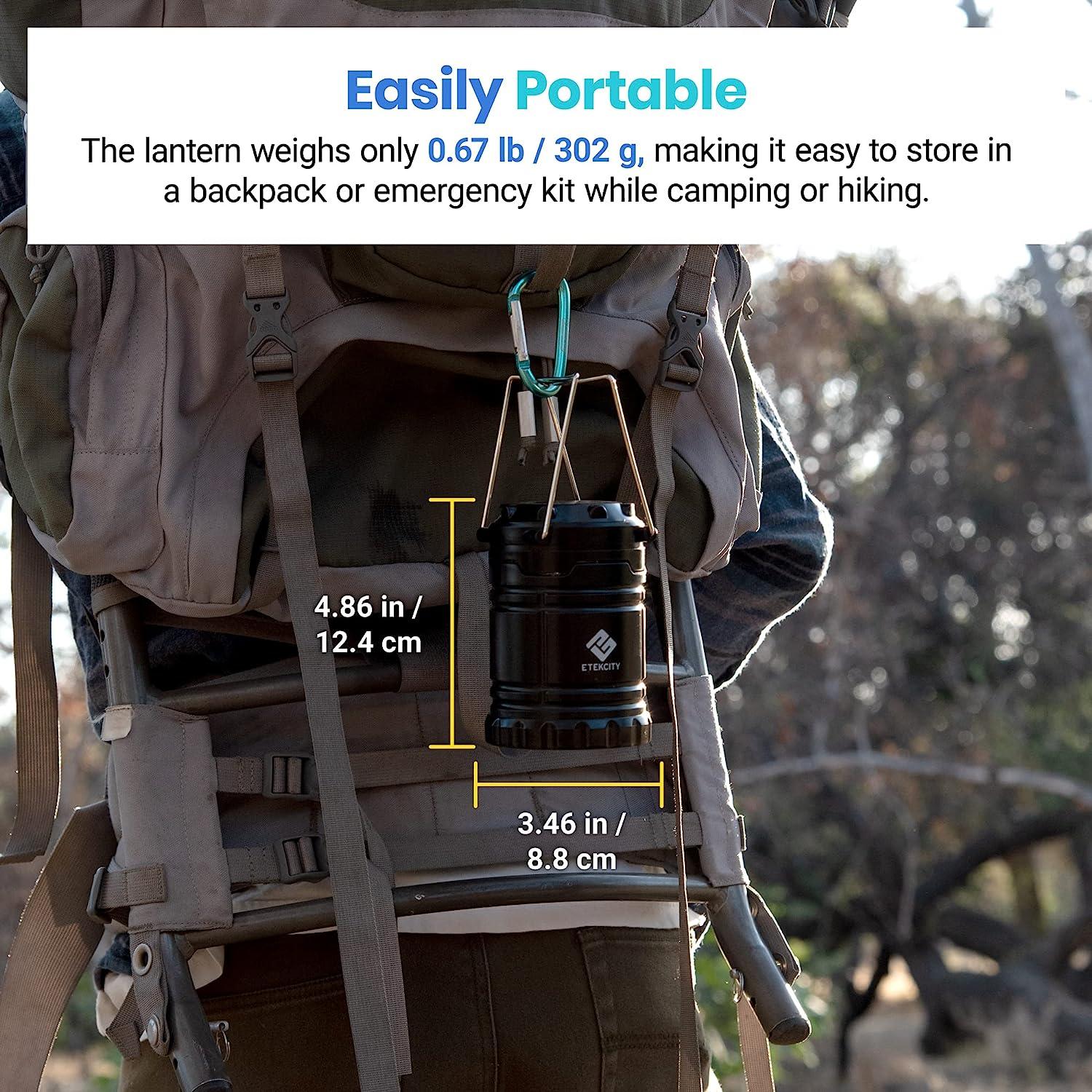 Etekcity Ultra Bright Portable LED Camping Lantern with 3 AA